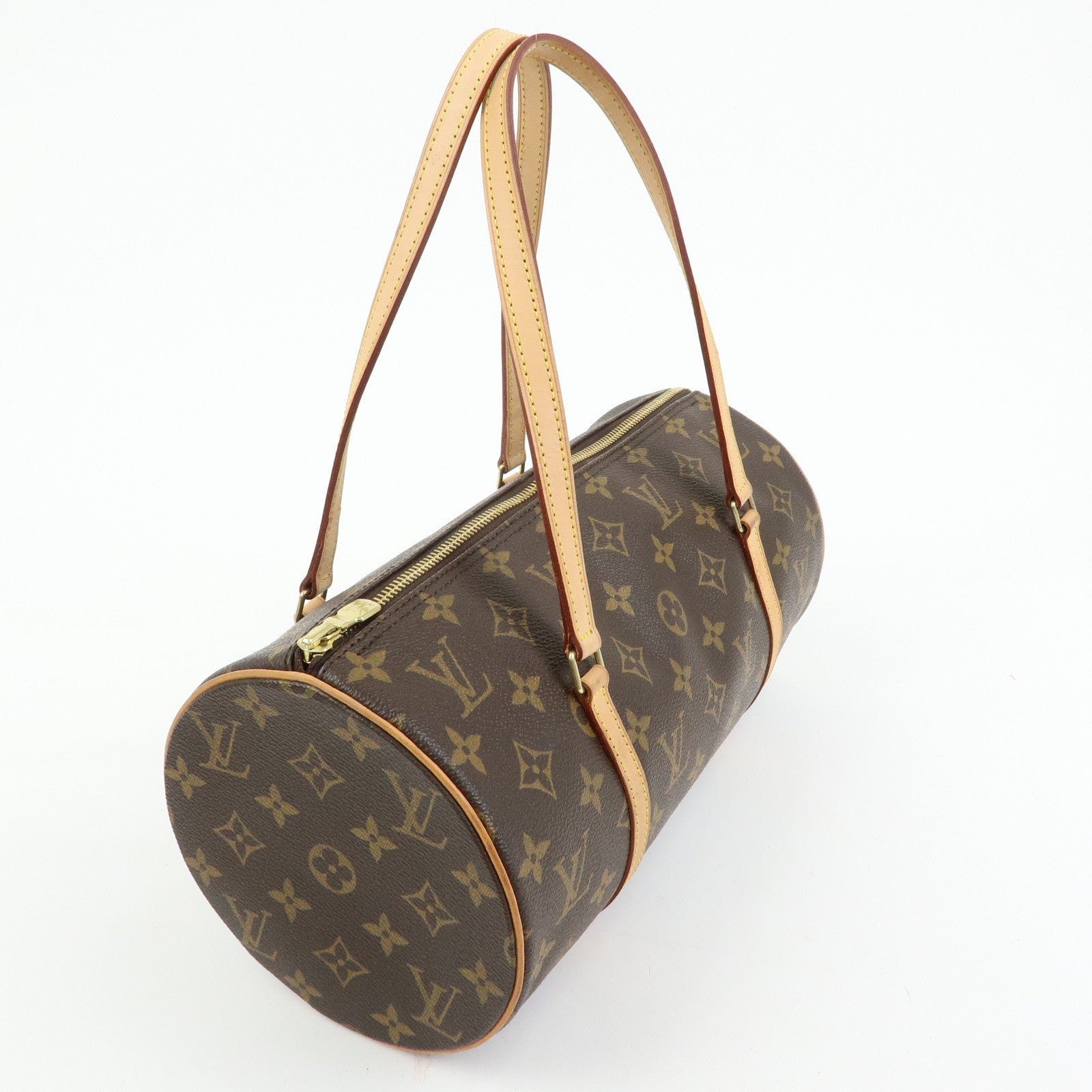 Louis Vuitton Monogram Papillon 30 Hand Bag & Pouch Brown M51385
