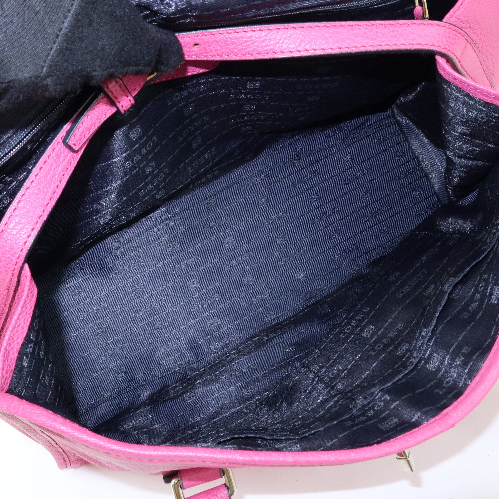 LOEWE Anagram Leather Hand Bag Shoulder Bag Mini Boston Bag Pink