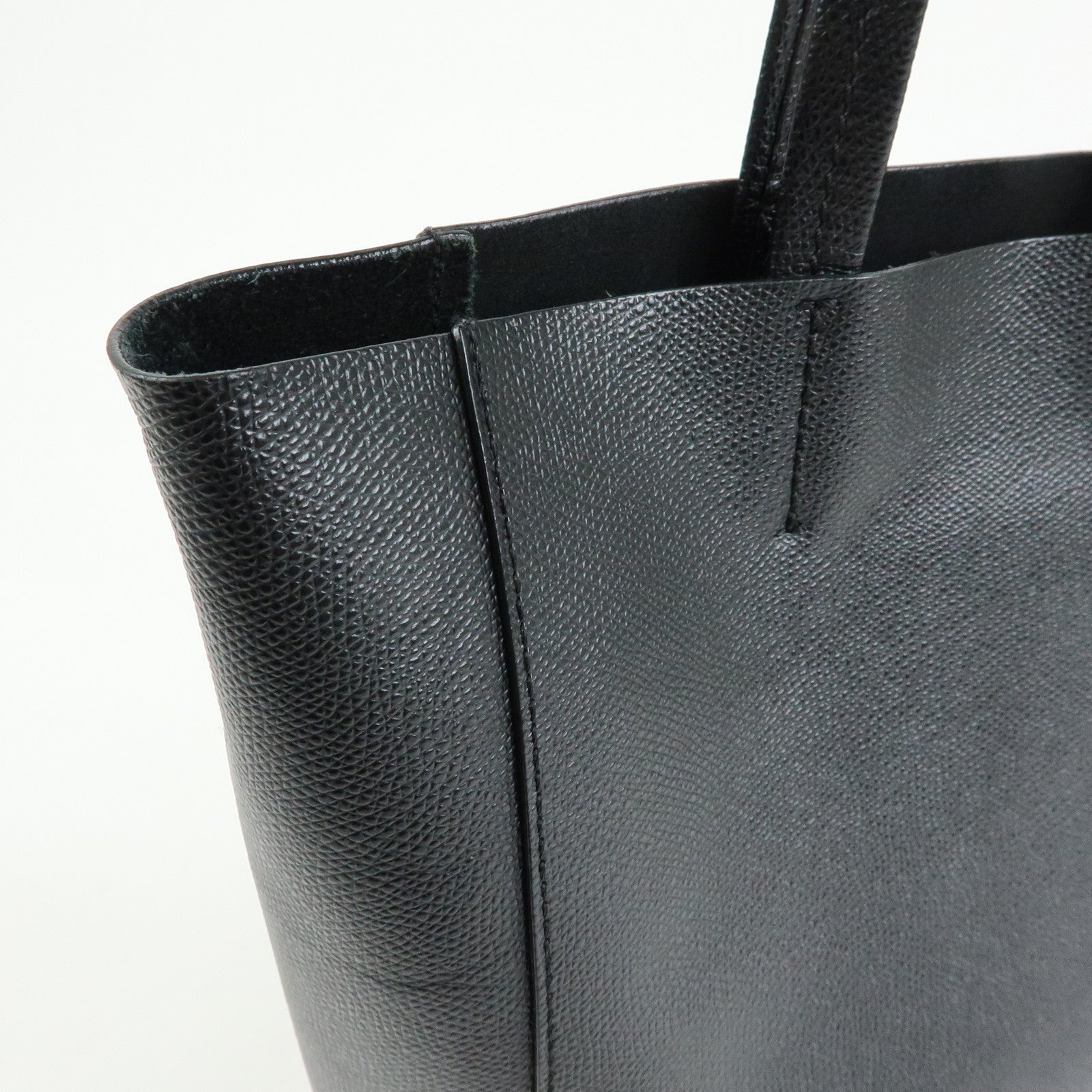 CELINE Party Cal Cabas Leather 2WAY Bag Tote Bag Hand Bag Black