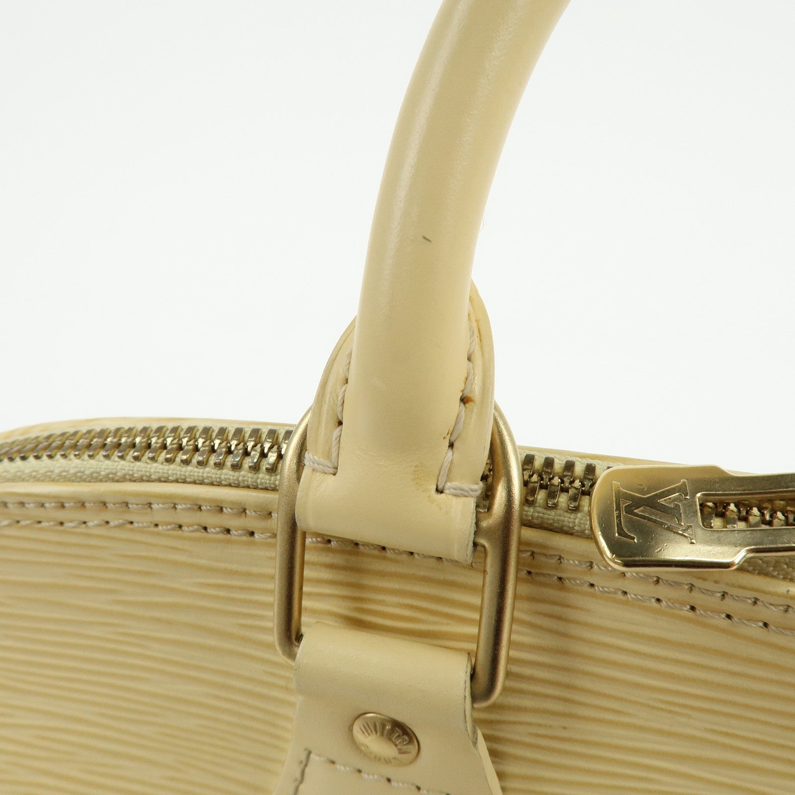 Louis Vuitton Epi Alma Leather Hand Bag Vanilla Light Yellow M5214A