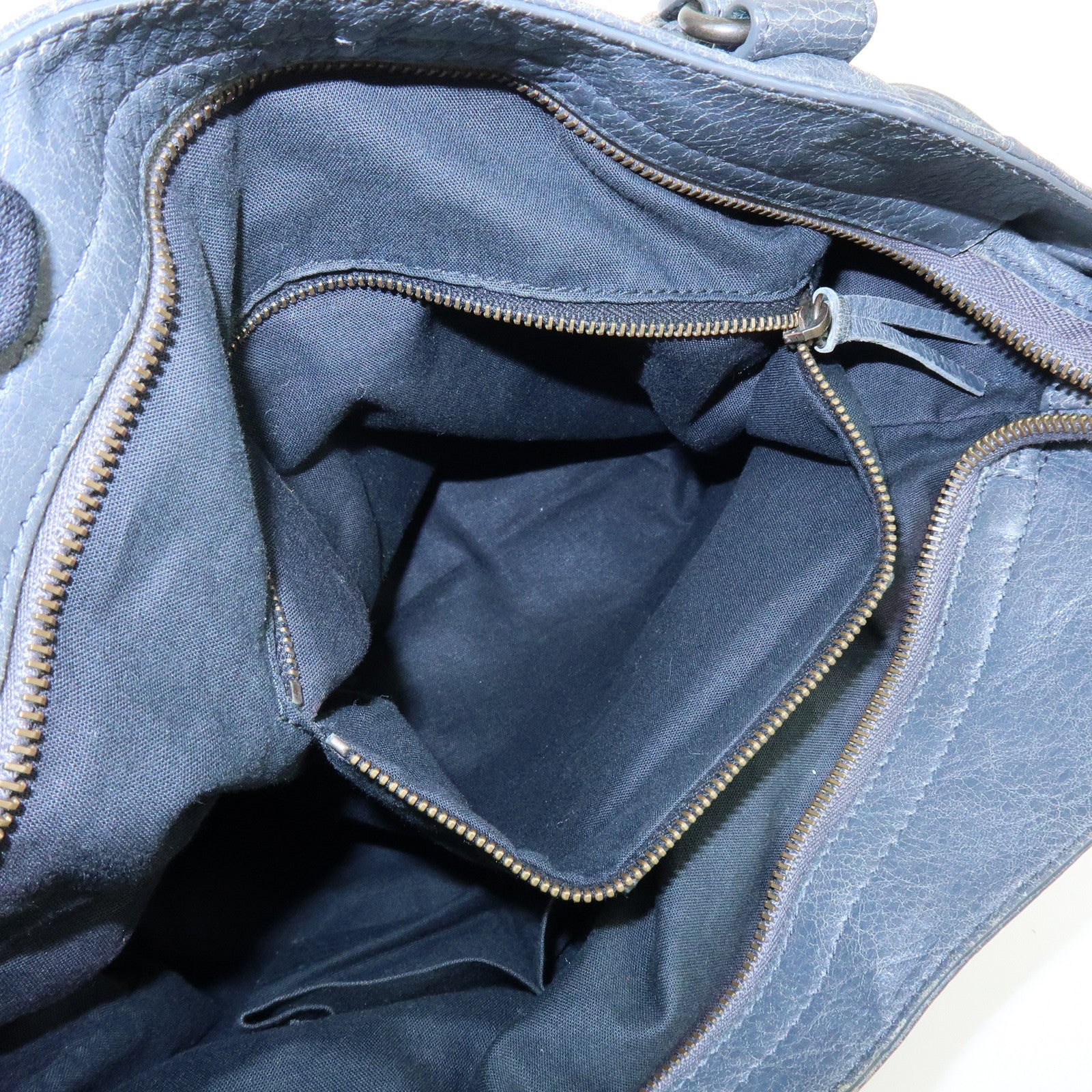 BALENCIAGA Classic Velo Leather Hand Bag Grey 235216