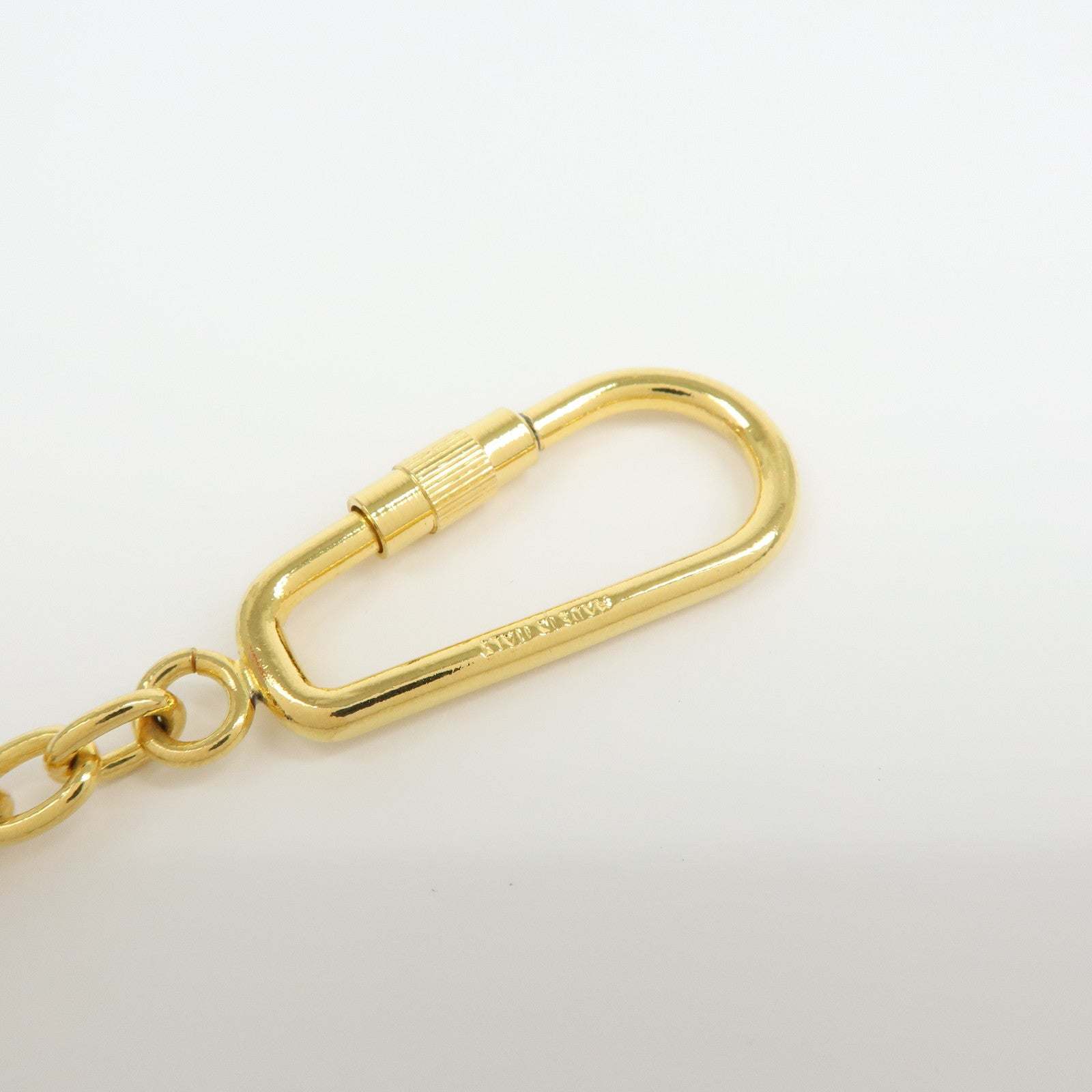 CELINE Horse Carriage Motif Metal Bag Charm Key Holder Gold Silver