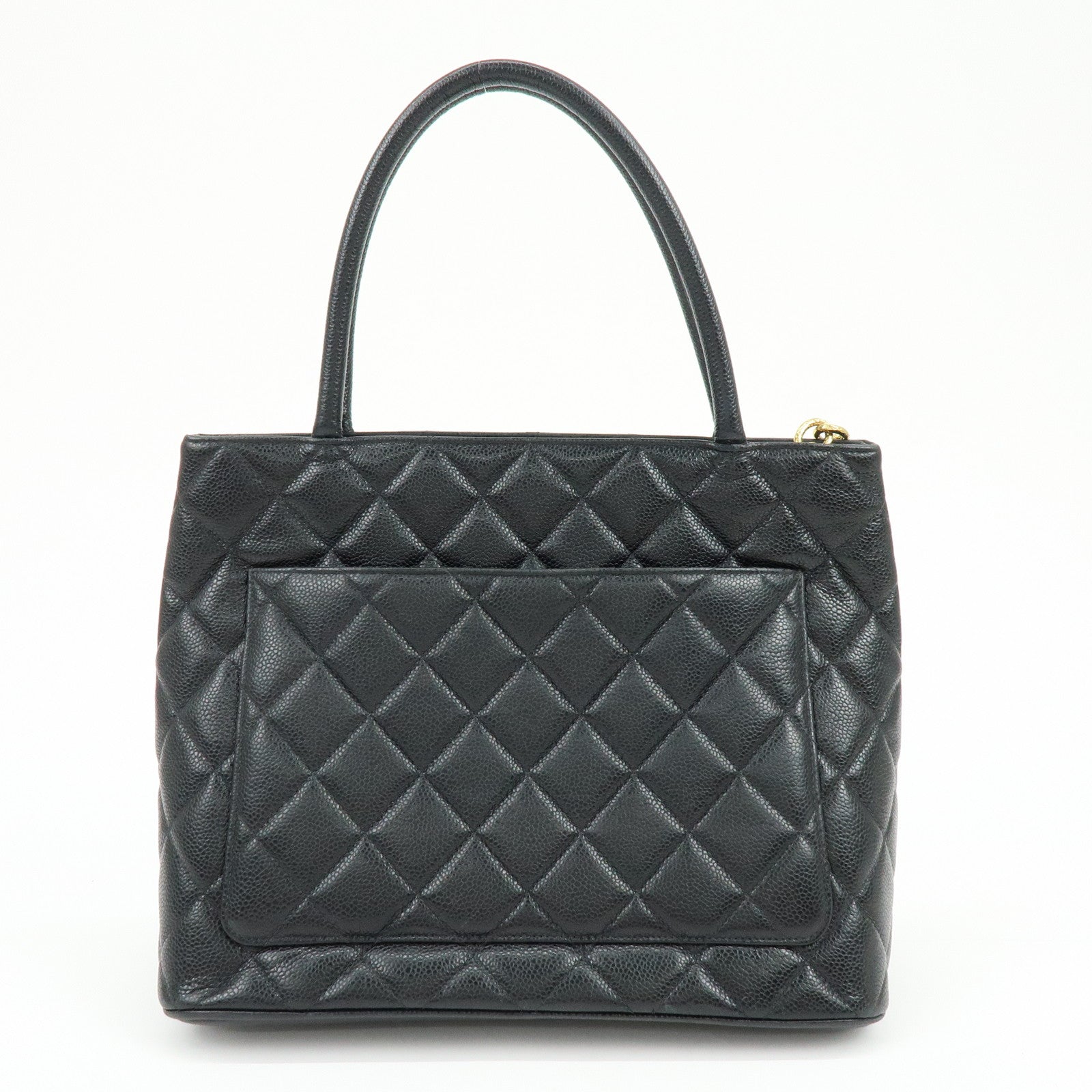 CHANEL Matelasse COCO Mark Medallion Tote Bag Hand Bag Black A01804