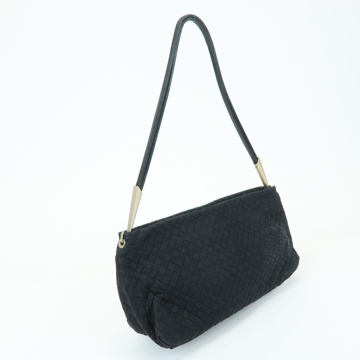 BOTTEGA VENETA Intrecciato Nylon Leather Shoulder Bag Hand Bag Black