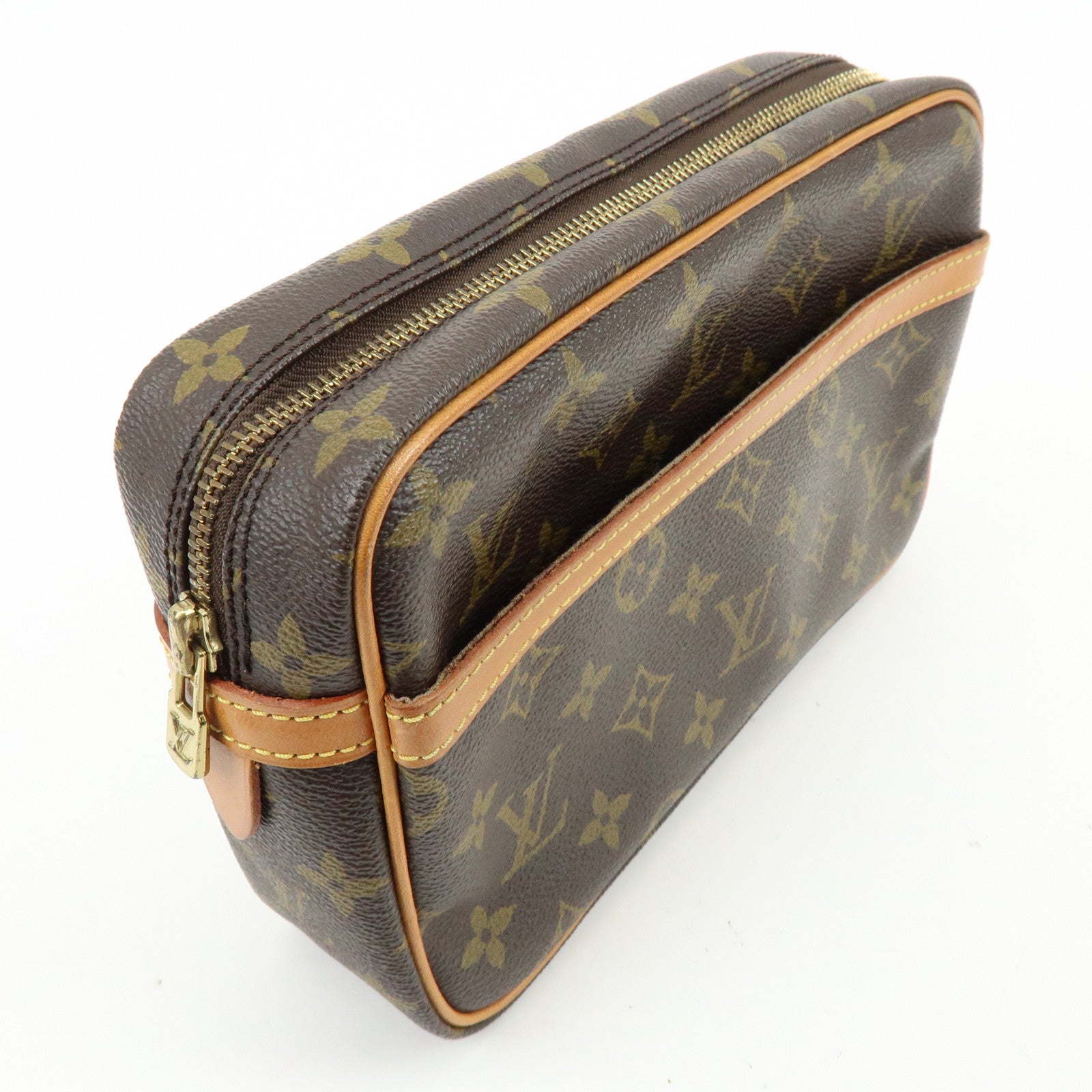 Louis Vuitton Monogram Compiegne 23 Pouch Clutch Bag Brown M51845