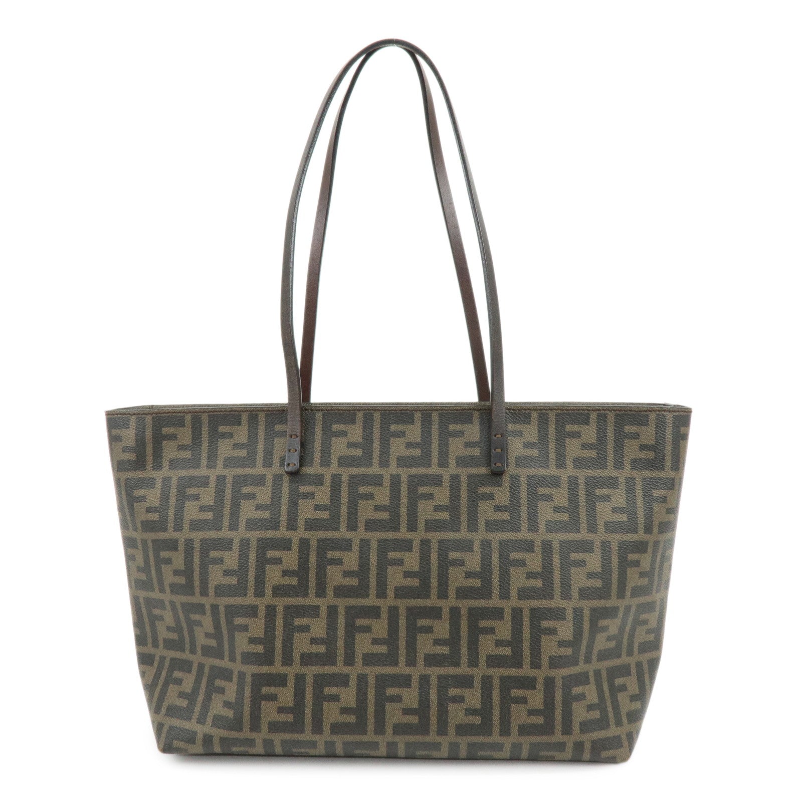 FENDI Zucca PVC Leather Tote Bag Shoulder Bag Brown 8BH198