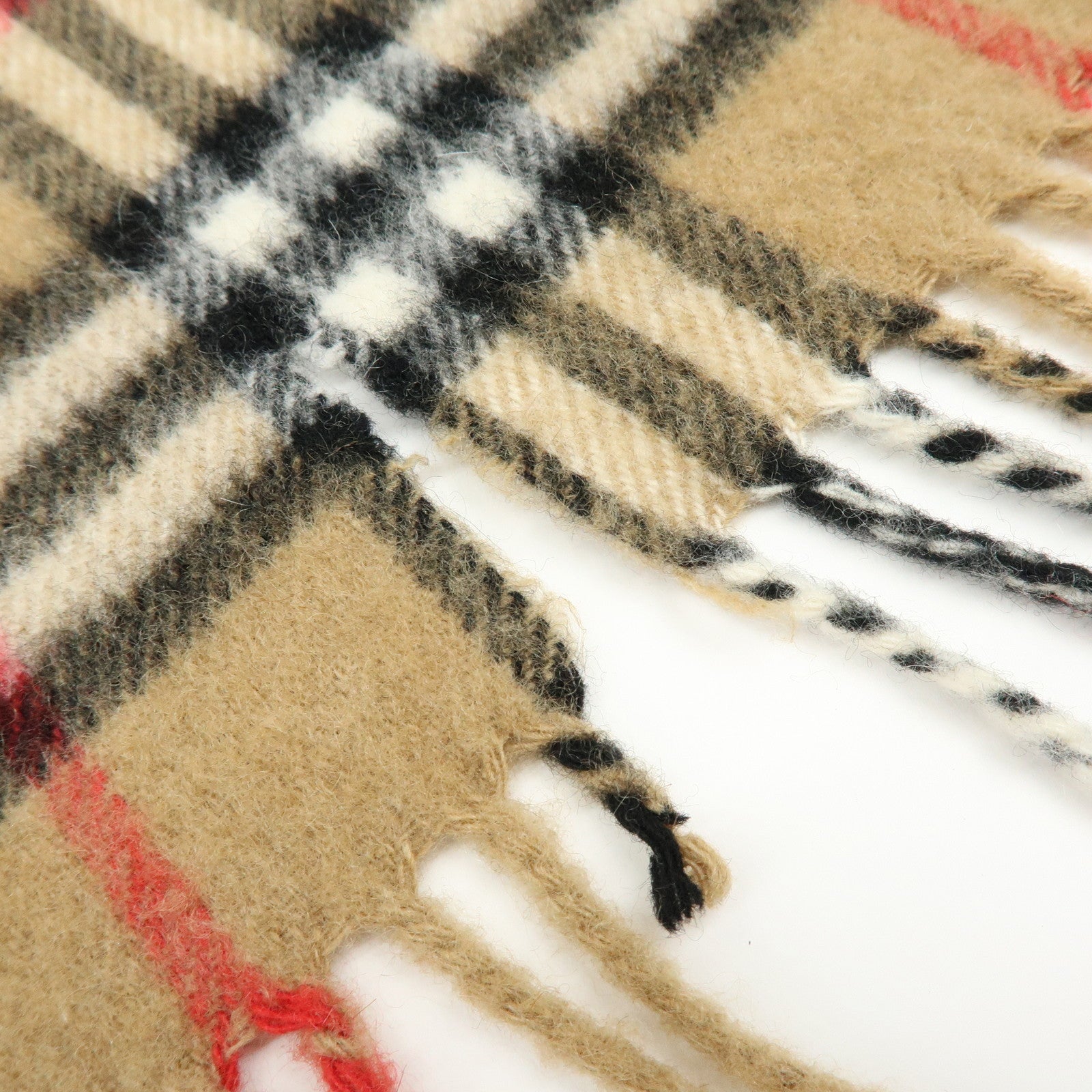 BURBERRY Set of 2 Nova Plaid Wool 100% Scarf Stole Beige Navy