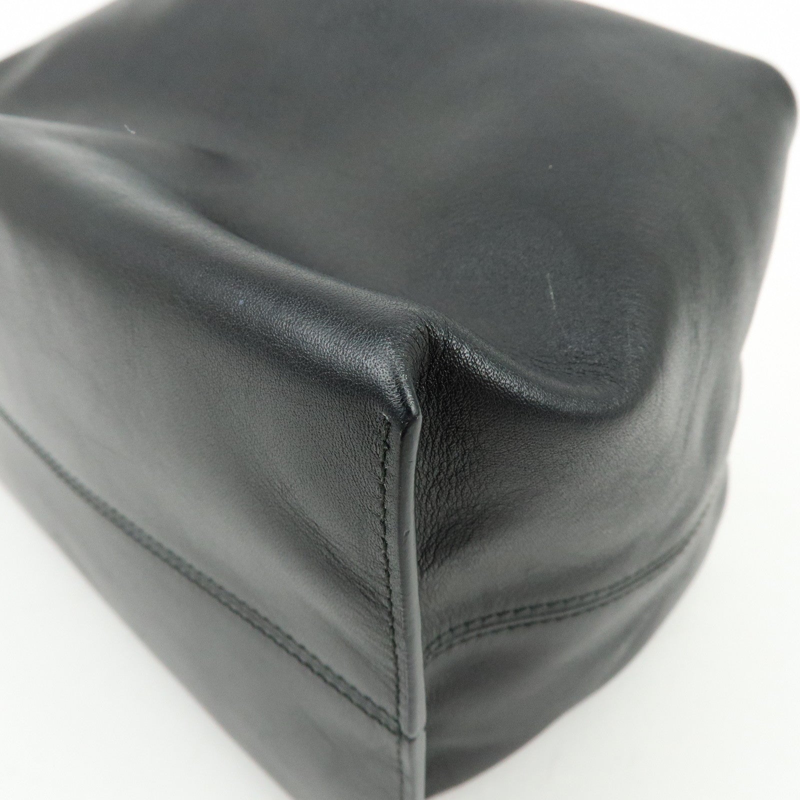 LOEWE Anagram Nappa Leather Hand Bag Pouch Black
