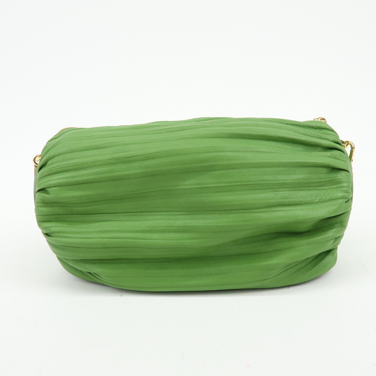 LOEWE Anagram Nappa Leather Shoulder Bag Bracelet Pouch Green