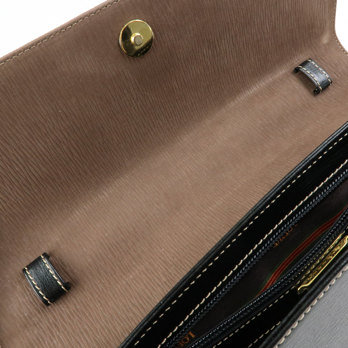 LOEWE Velazquez Leather Suede 2Way Bag Hand Bag Twist Handle Moca Black