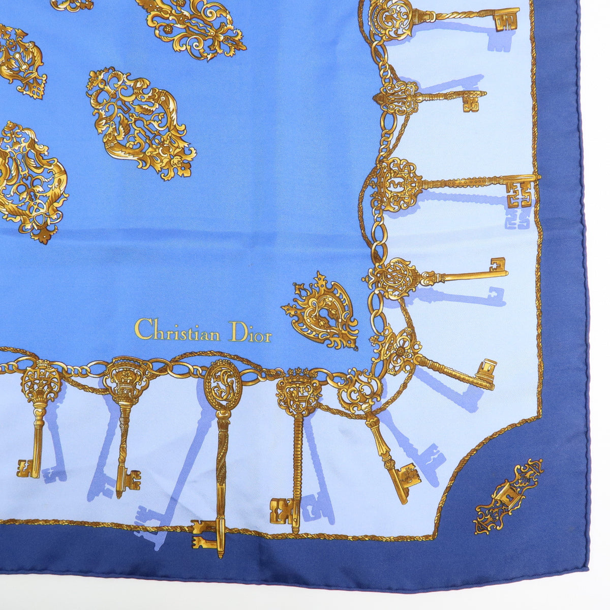 Christian Dior Lot of 2 Silk 100% Scarf Shawl Blue Red