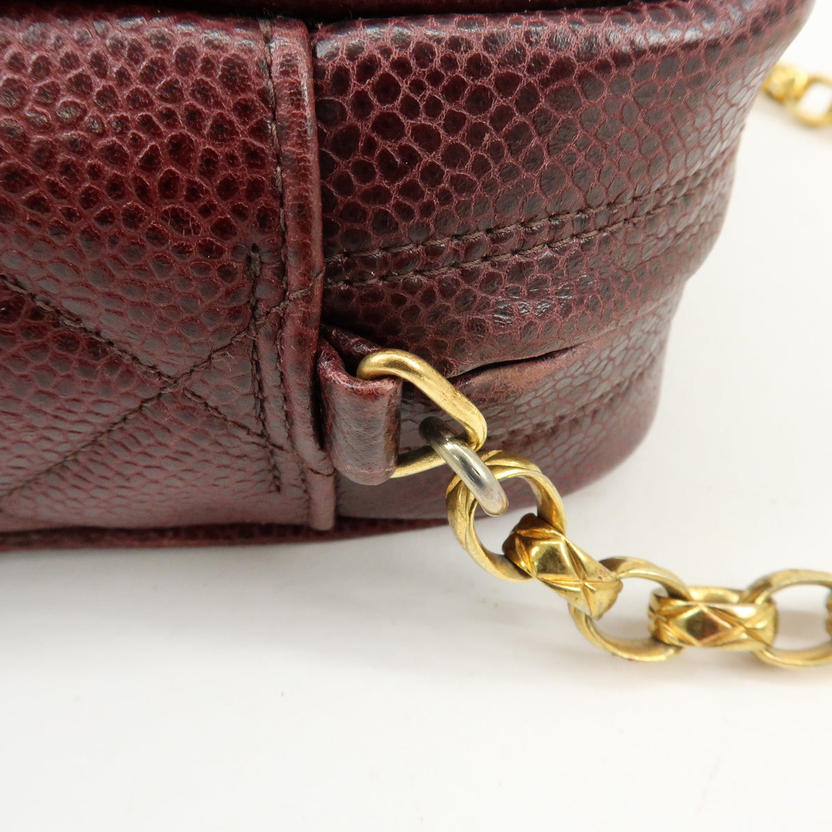 CHANEL Matelasse Diana Caviarskin Chain Shoulder Crossbody Bag Bordeaux
