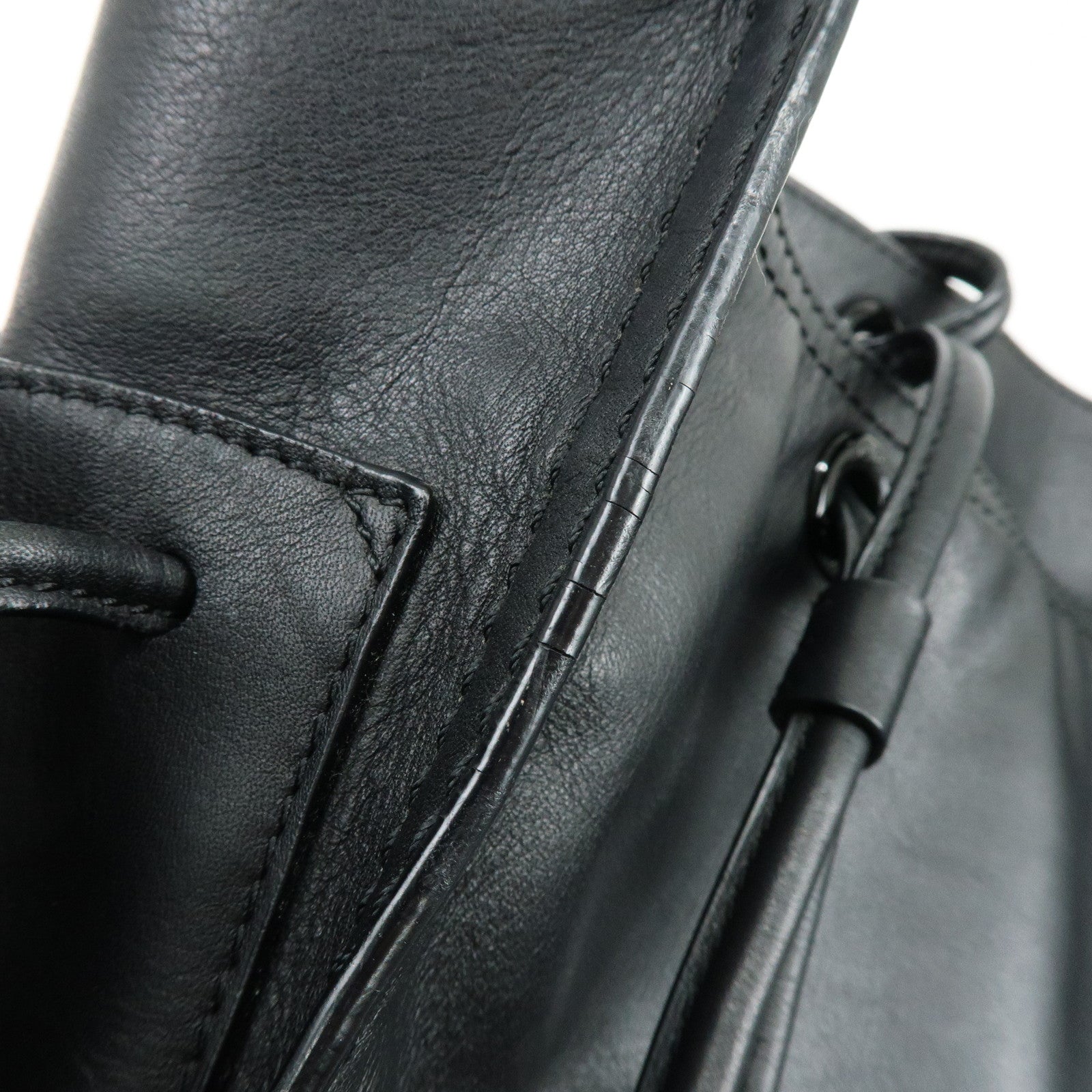 LOEWE Crown Logo Shopper Tote Leather Shoulder Bag Tote Bag Black