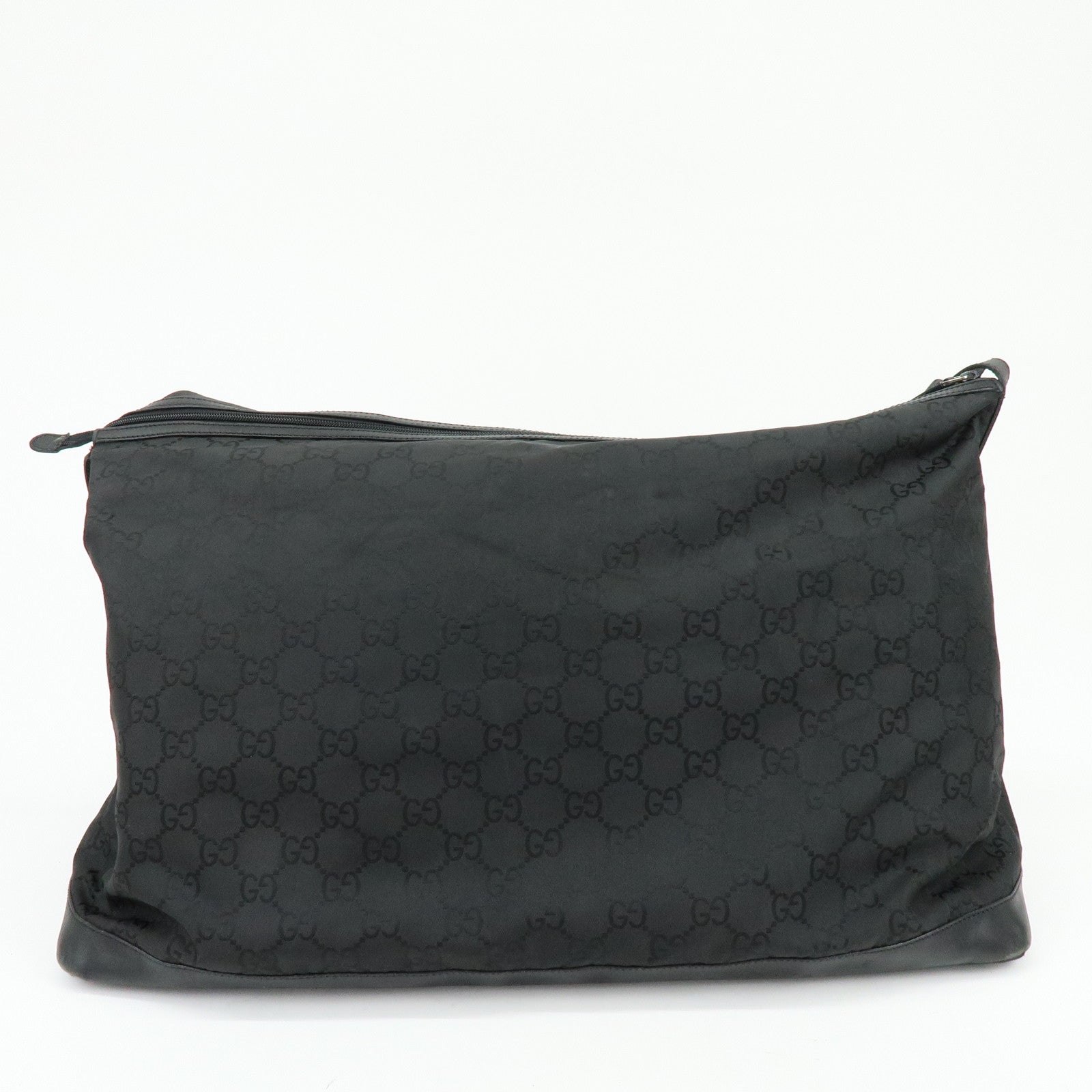 GUCCI GG Monogram Nylon Leather Boston Bag Travel Bag Black 105669