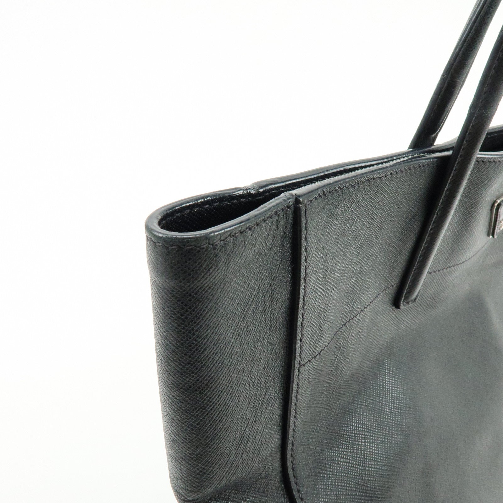 PRADA Triangle Logo Saffiano Leather 2Way Bag Shoulder Bag Black BN2666