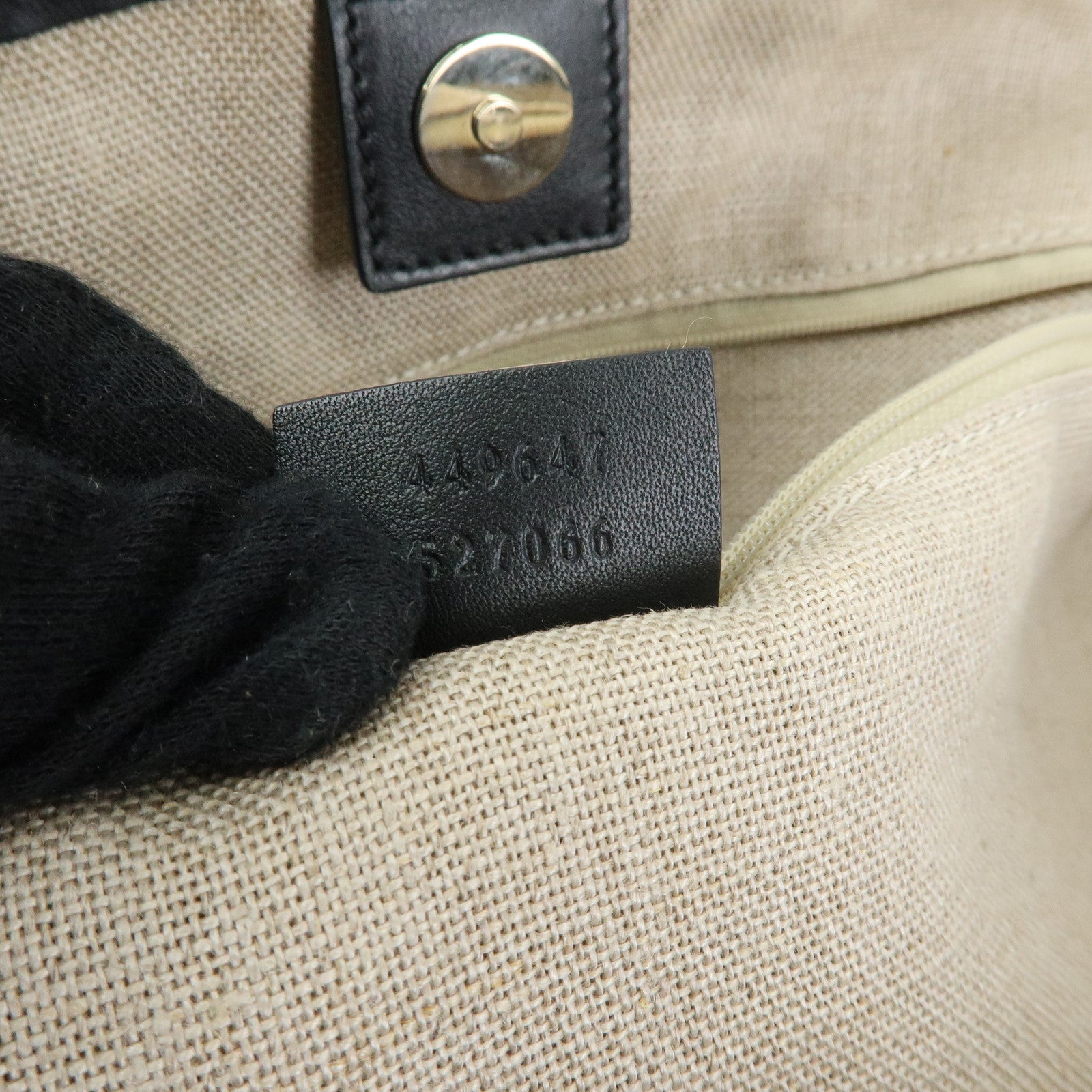 GUCCI Microguccissima Leather Tote Bag Shoulder Bag Black 449647