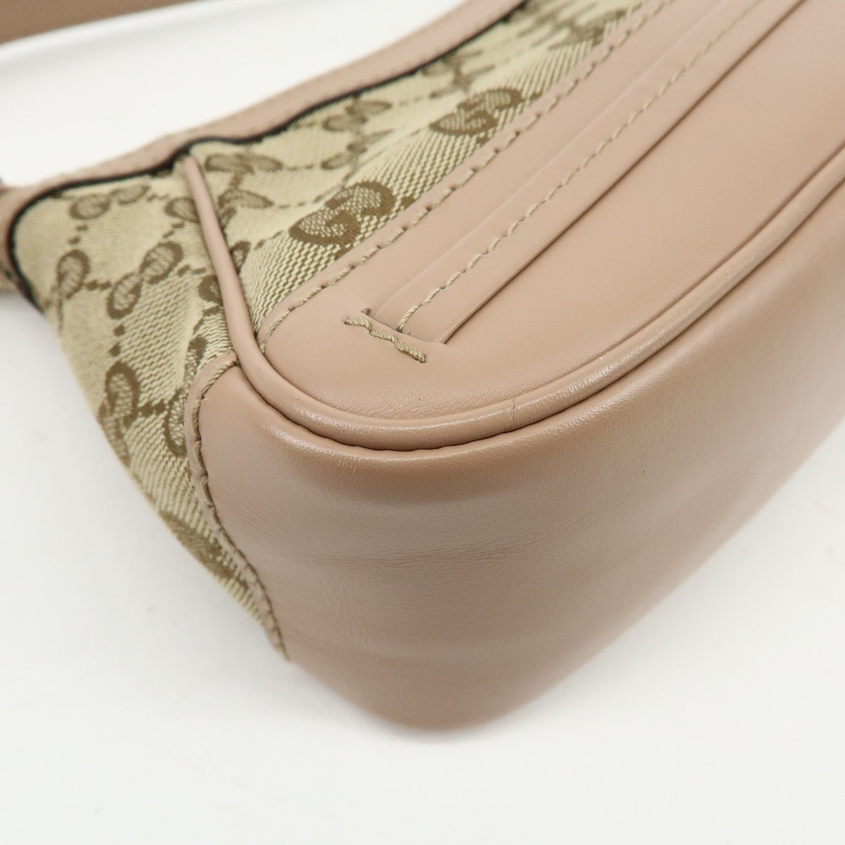 GUCCI Mayfair GG Canvas Leather Hand Bag Shoulder Bag Beige Pink 569893