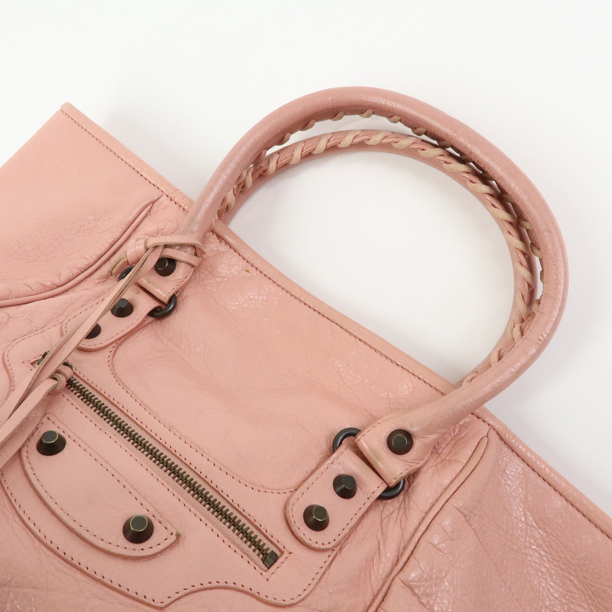 BALENCIAGA Classic The Sunday Leather Tote Bag Hand Bag Pink 228750