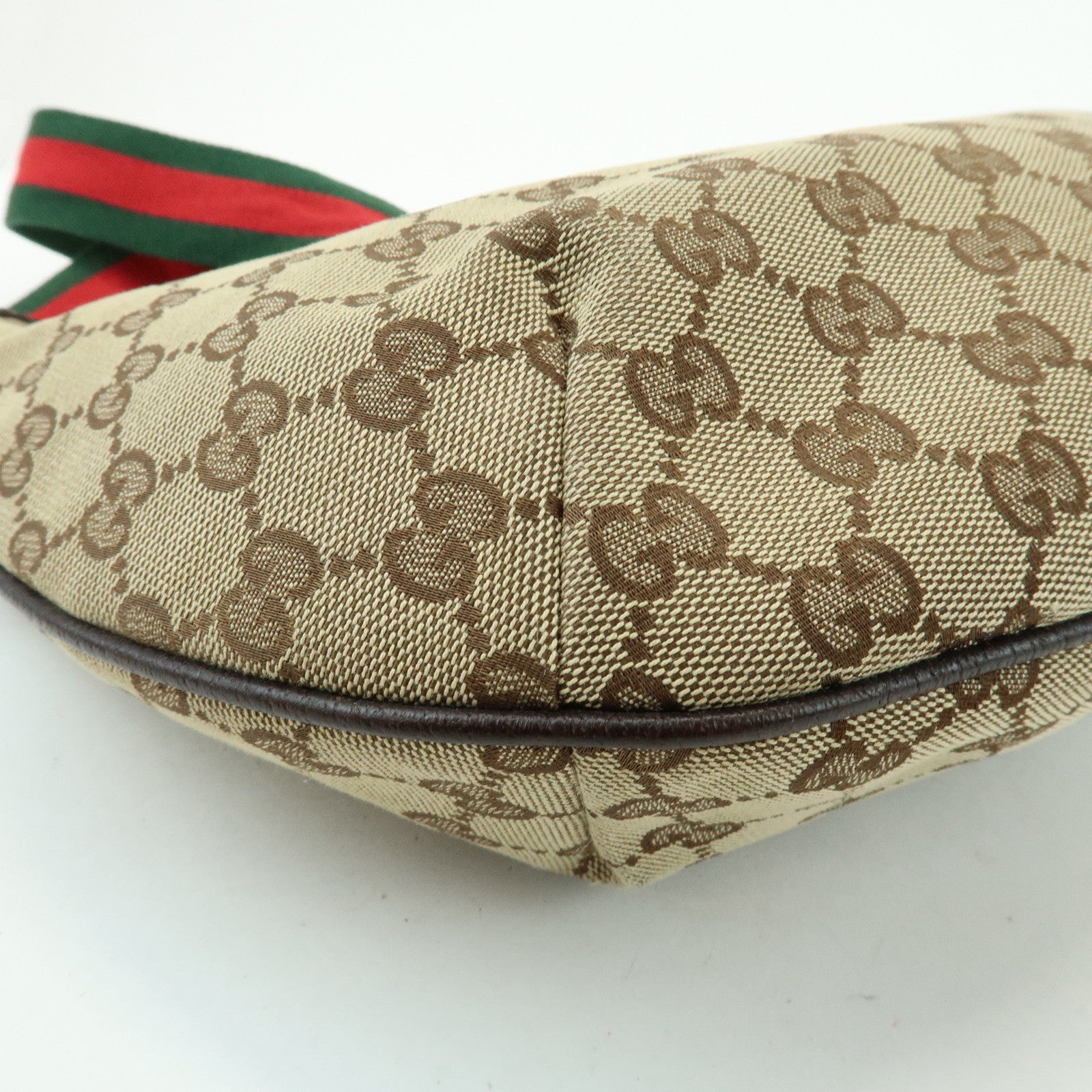 GUCCI Sherry GG Canvas Leather Shoulder Bag Beige Brown 181092