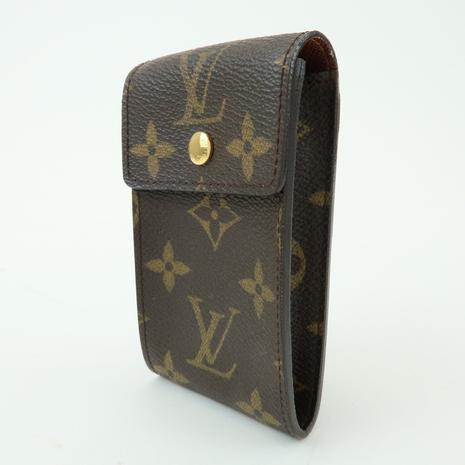 Louis Vuitton Monogram Canvas Porte Cles Badge Key Case Brown