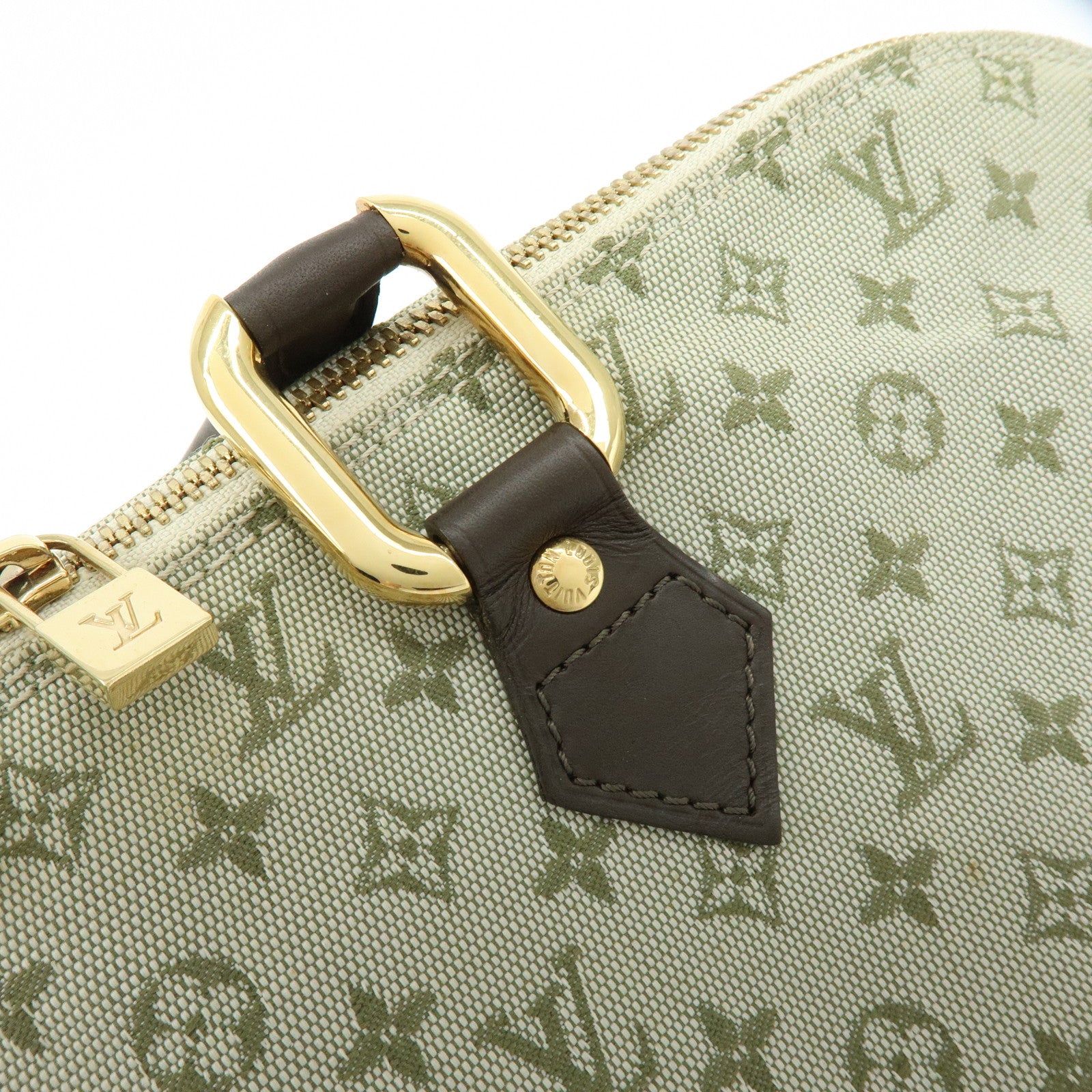 Louis Vuitton Monogram Mini Alma Long Hand Bag Khaki M92206