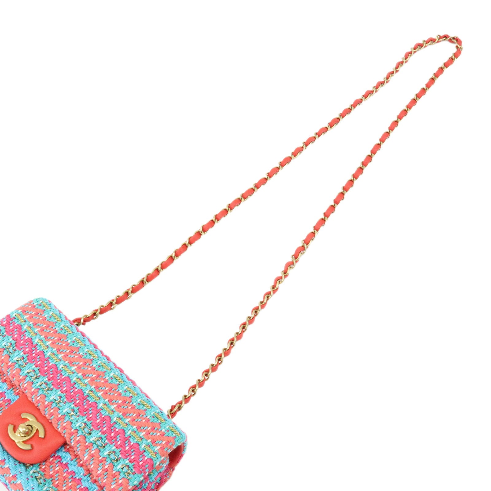 CHANEL Mix Fiber Tweed Mini Flap Bag 20 Chain Shoulder bag A69900
