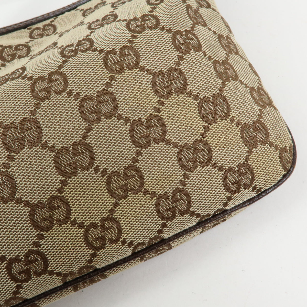 GUCCI Sherry GG Canvas Leather Shoulder Bag Hand Bag Brown 145812