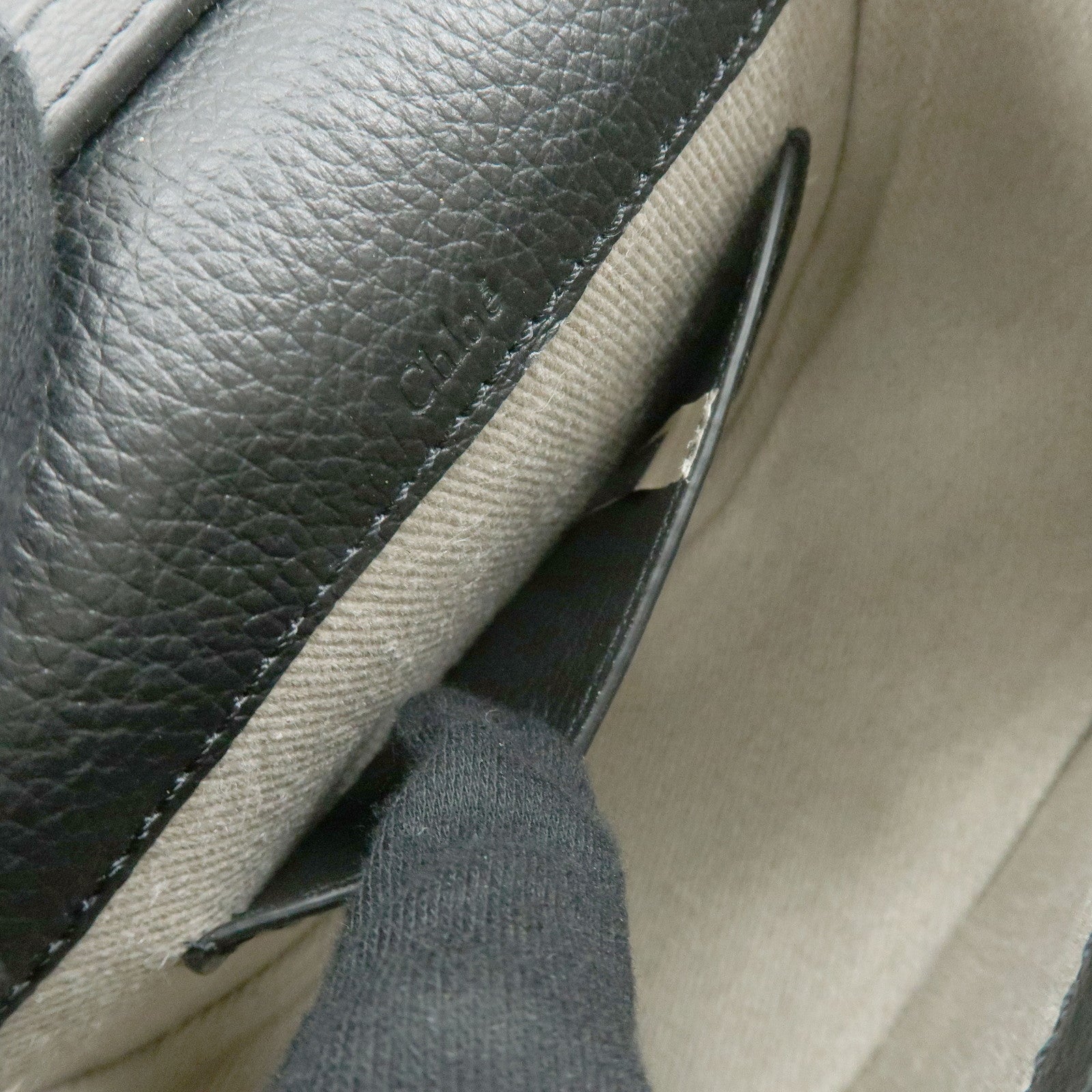 Chloe Alphabet Leather Shoulder Bag Crossbody Bag Black