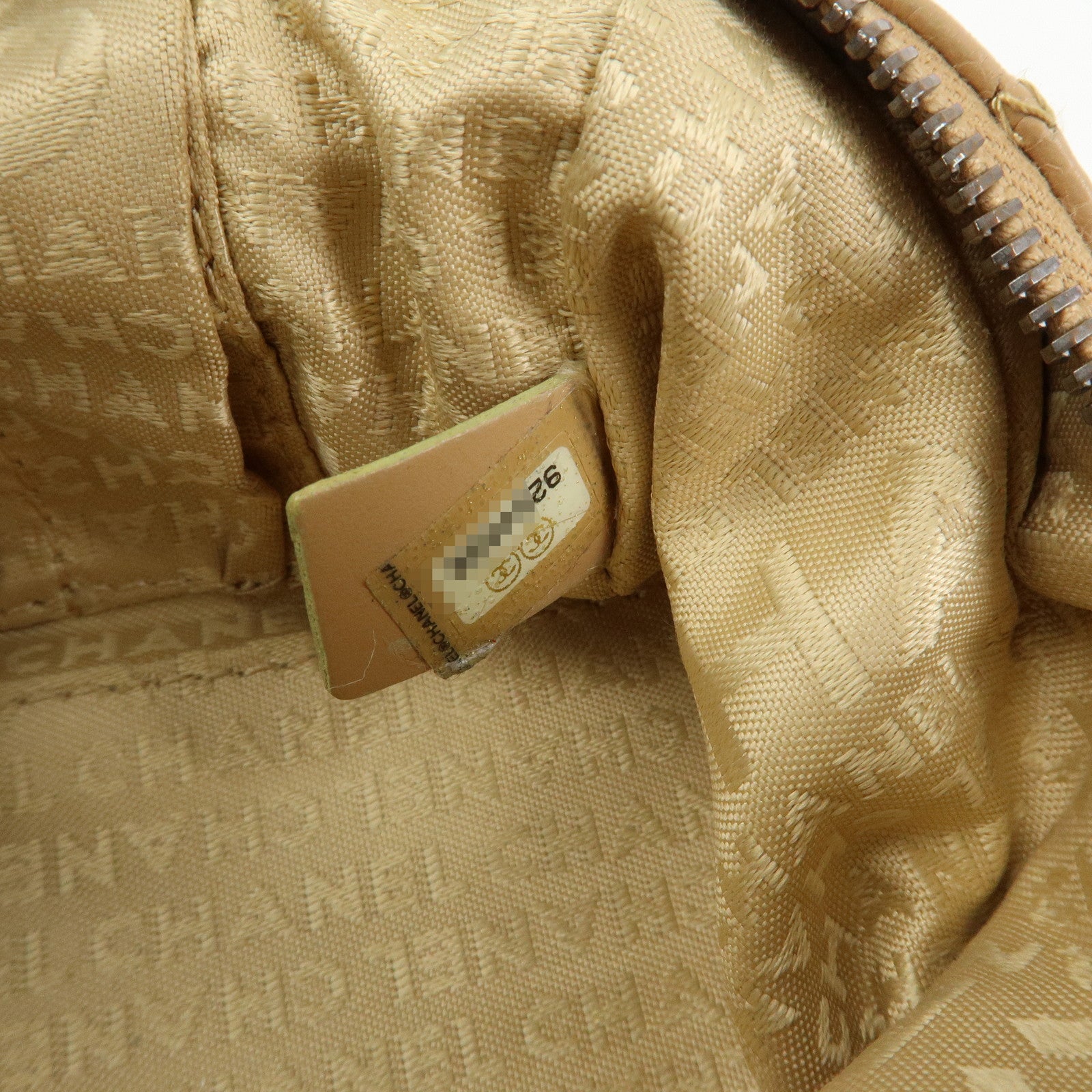 CHANEL Chocolate Bar Caviarskin Shoulder Bag Hand Bag Beige A26135
