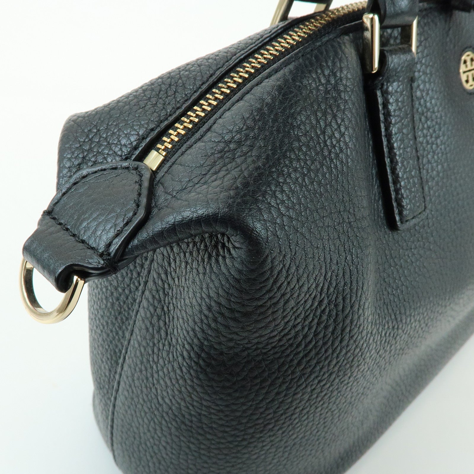 TORY BURCH Leather 2Way Bag Hand Bag Shoulder Bag Black