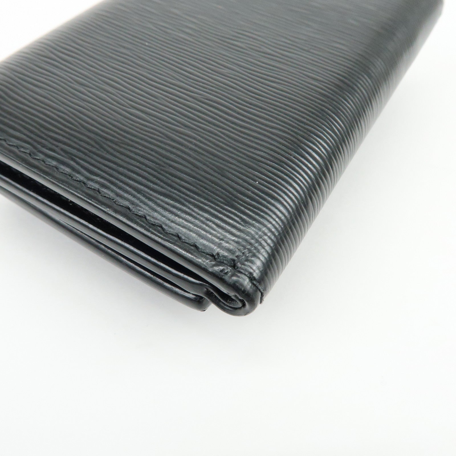 PRADA Vitello Move Leather Tri-fold Compact Wallet Black 1MH021