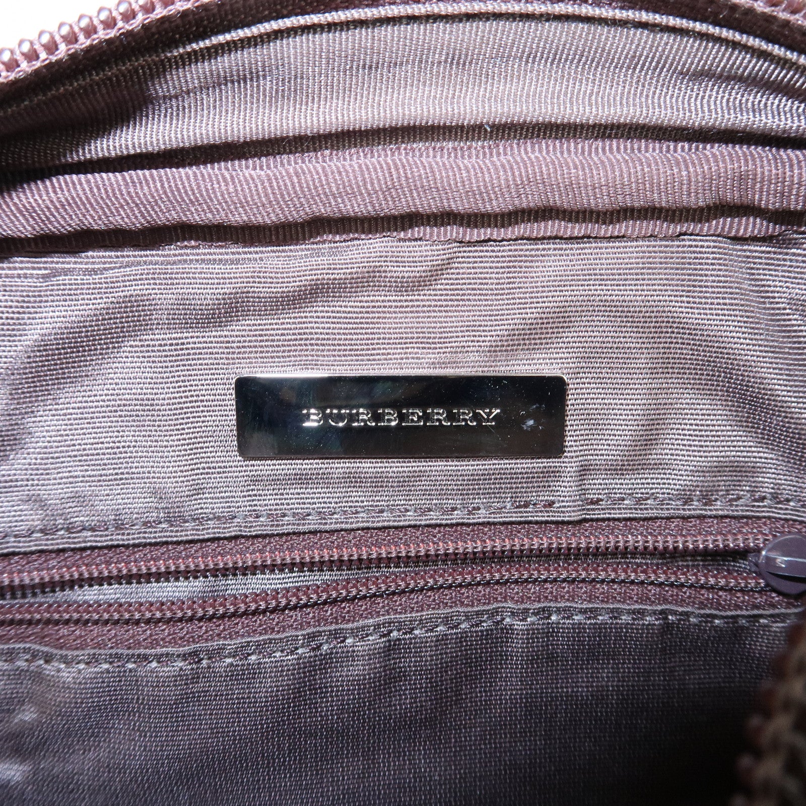 BURBERRY Nova Plaid Canvas Leather Shoulder Bag Crossbody Bag Brown Used