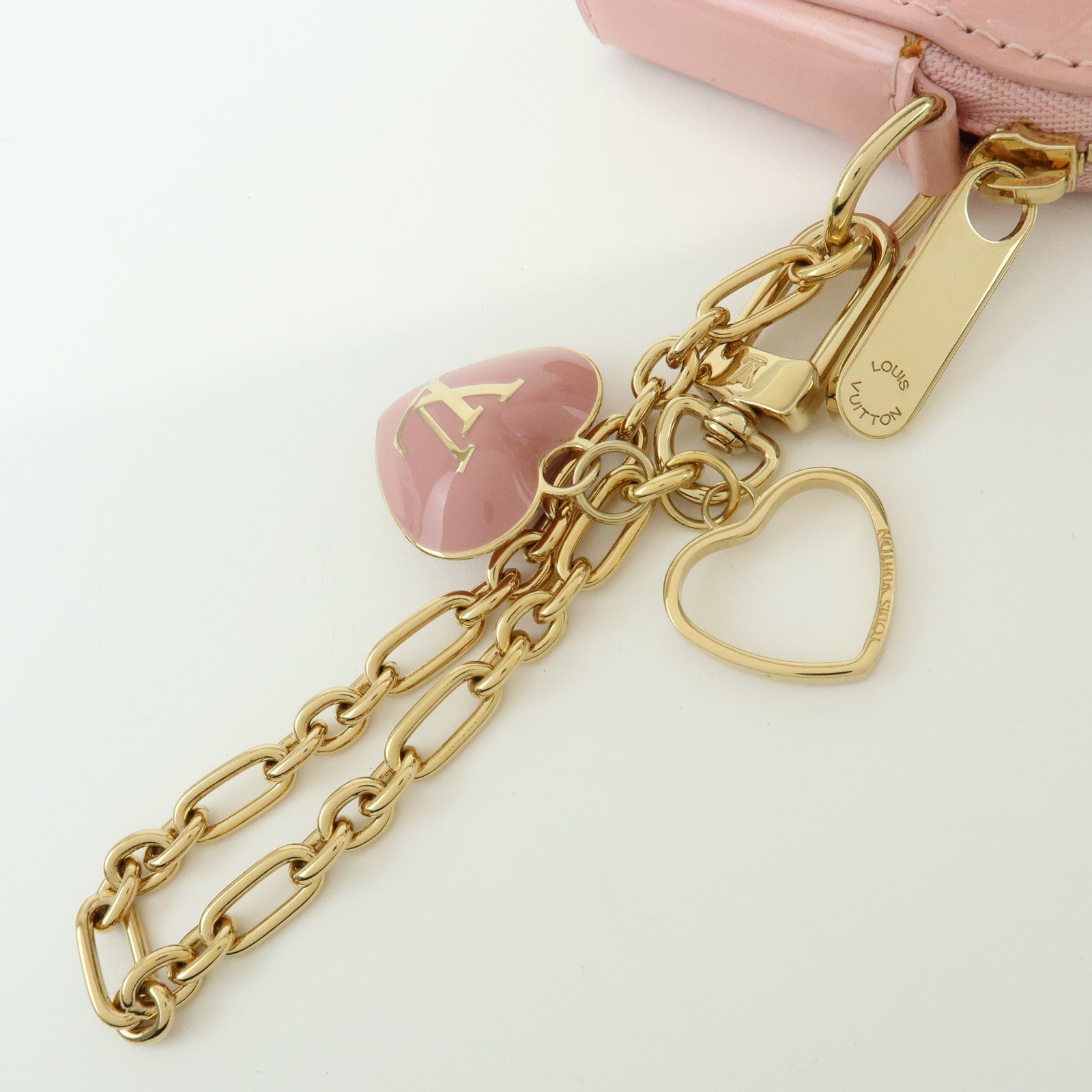 Louis Vuitton Monogram Vernis Porte Monnaie Coeur Coin Case Pink M91431