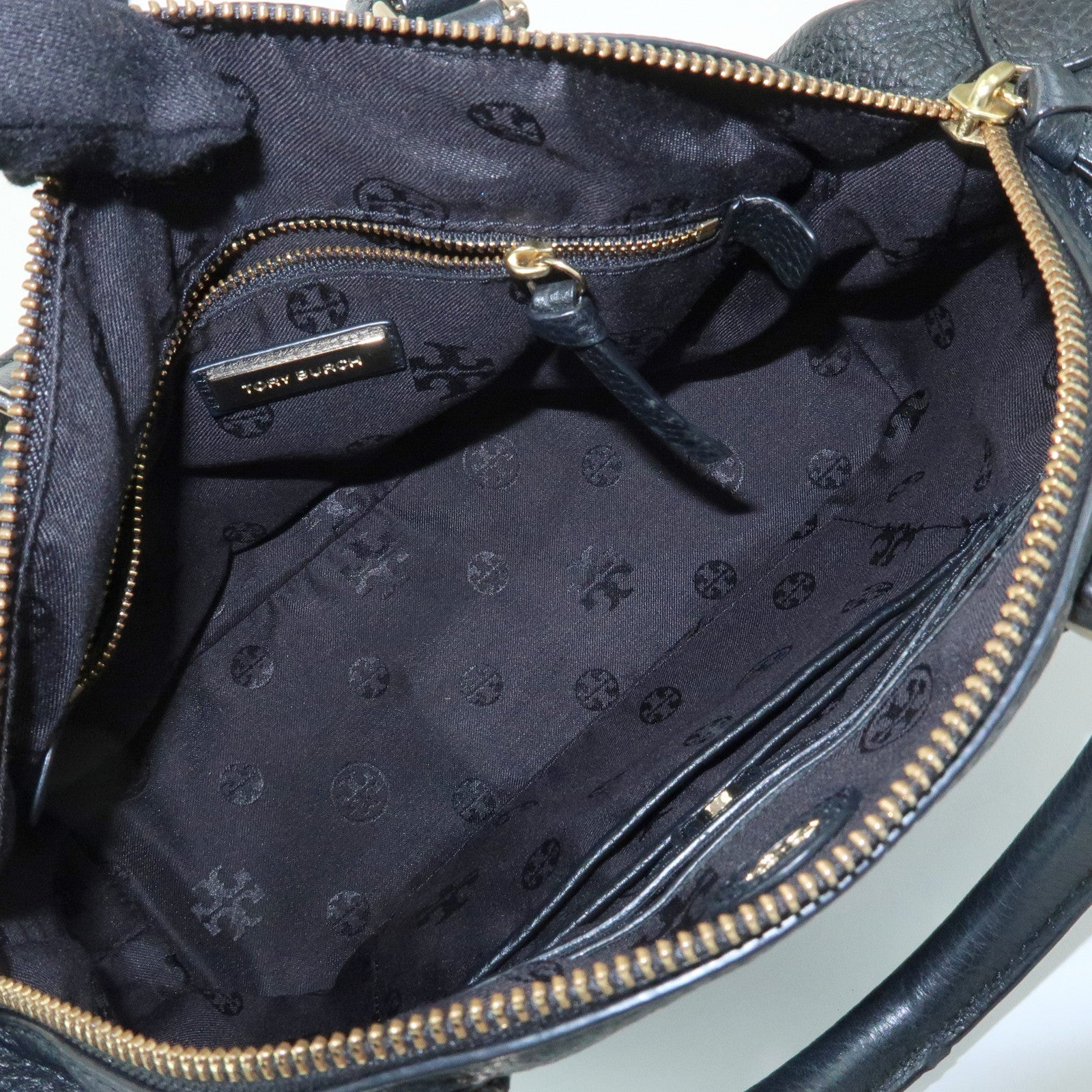 TORY BURCH Leather 2Way Bag Hand Bag Shoulder Bag Black