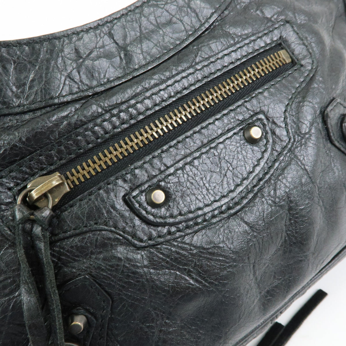 BALENCIAGA Classic The Hip Leather Shoulder Crossbody Bag Black242803
