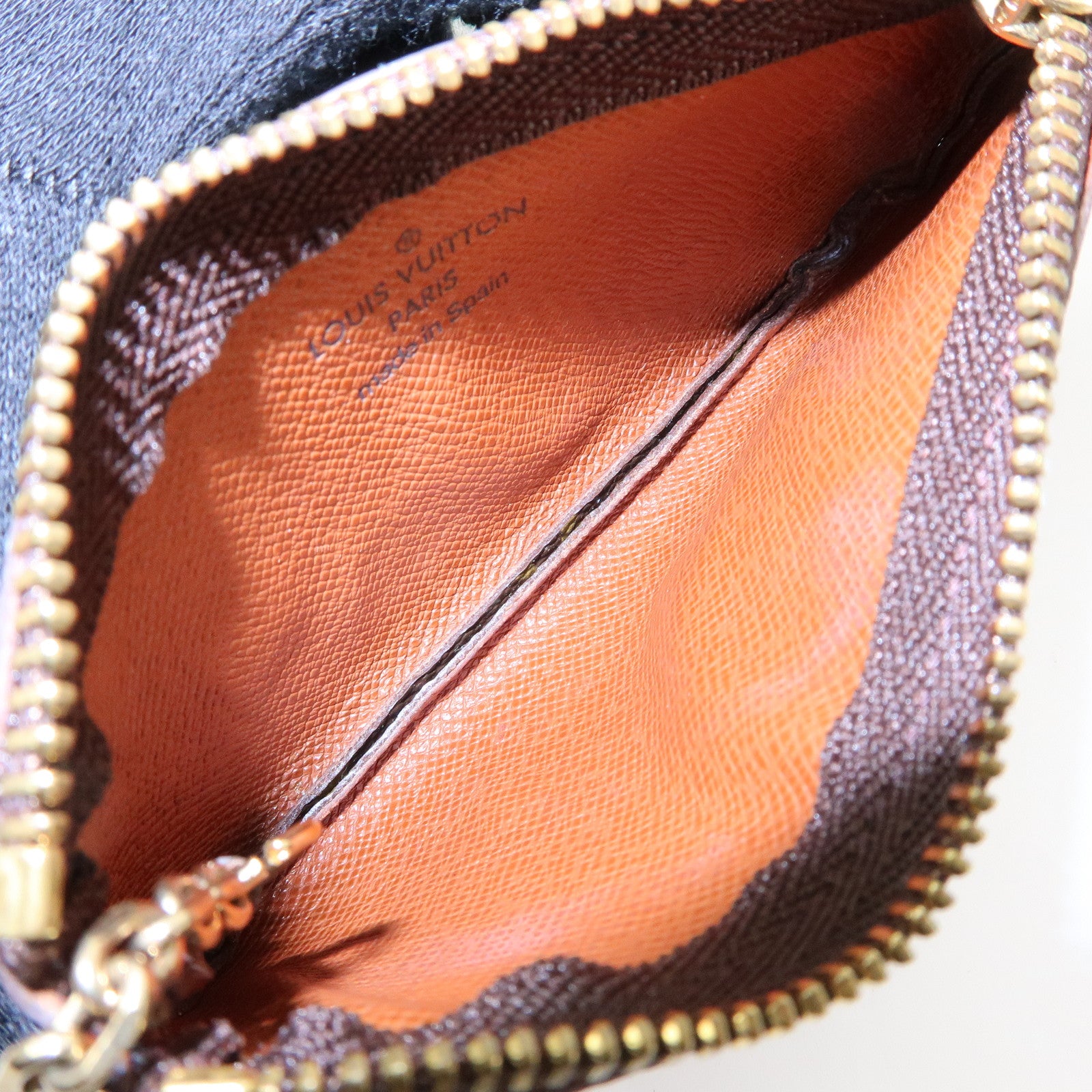 Louis Vuitton Monogram Pochette Cles Coin Case Key Case Brown M62650