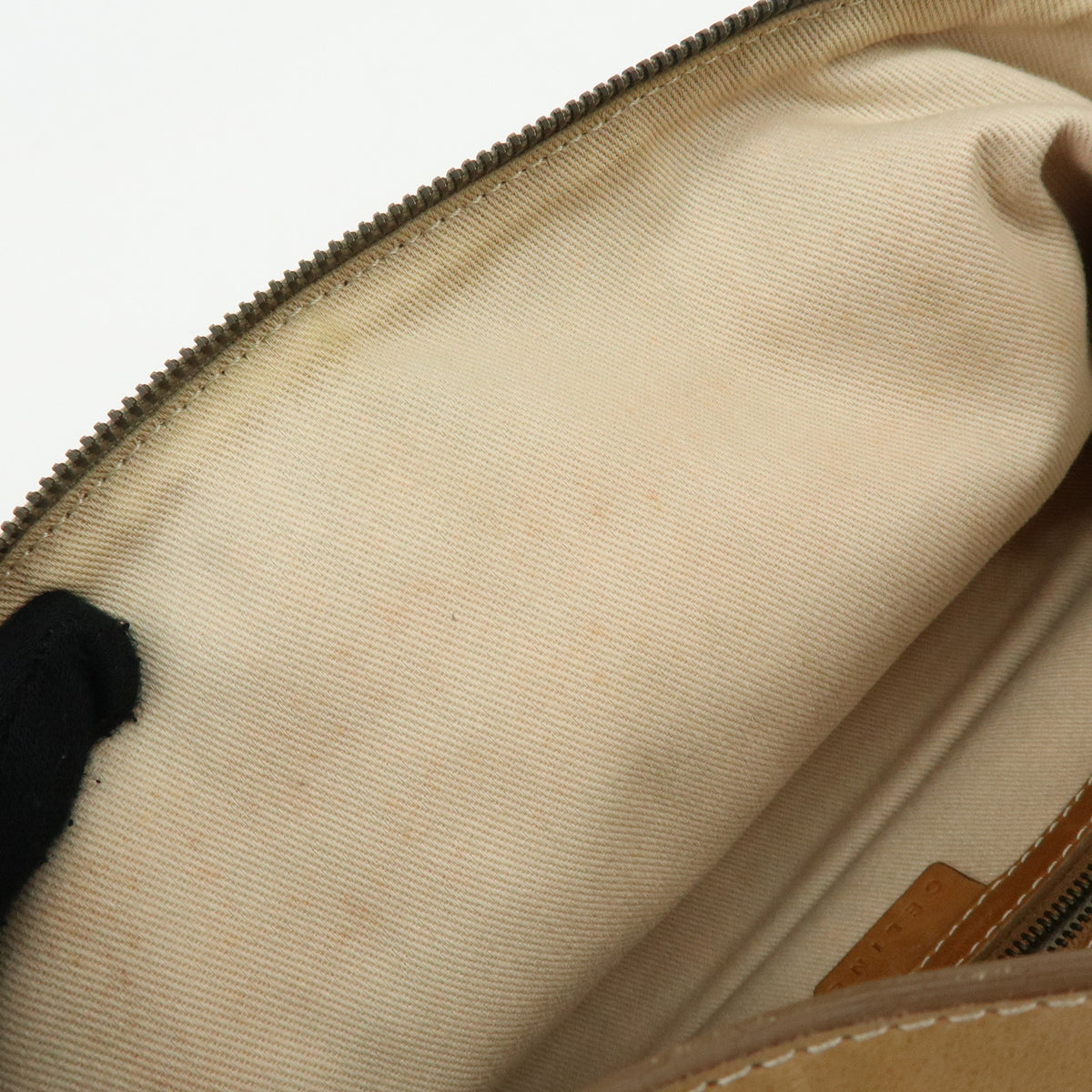 CELINE C Macadam Canvas Leather Shoulder Bag Hand Bag Beige