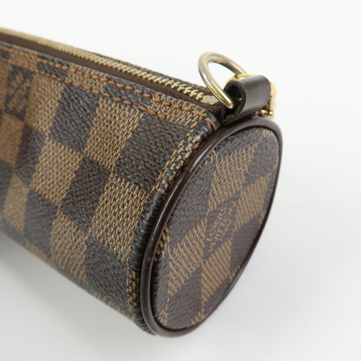 Louis Vuitton Damier Canvas Leather Mini Pouch for Papillon Bag Brown