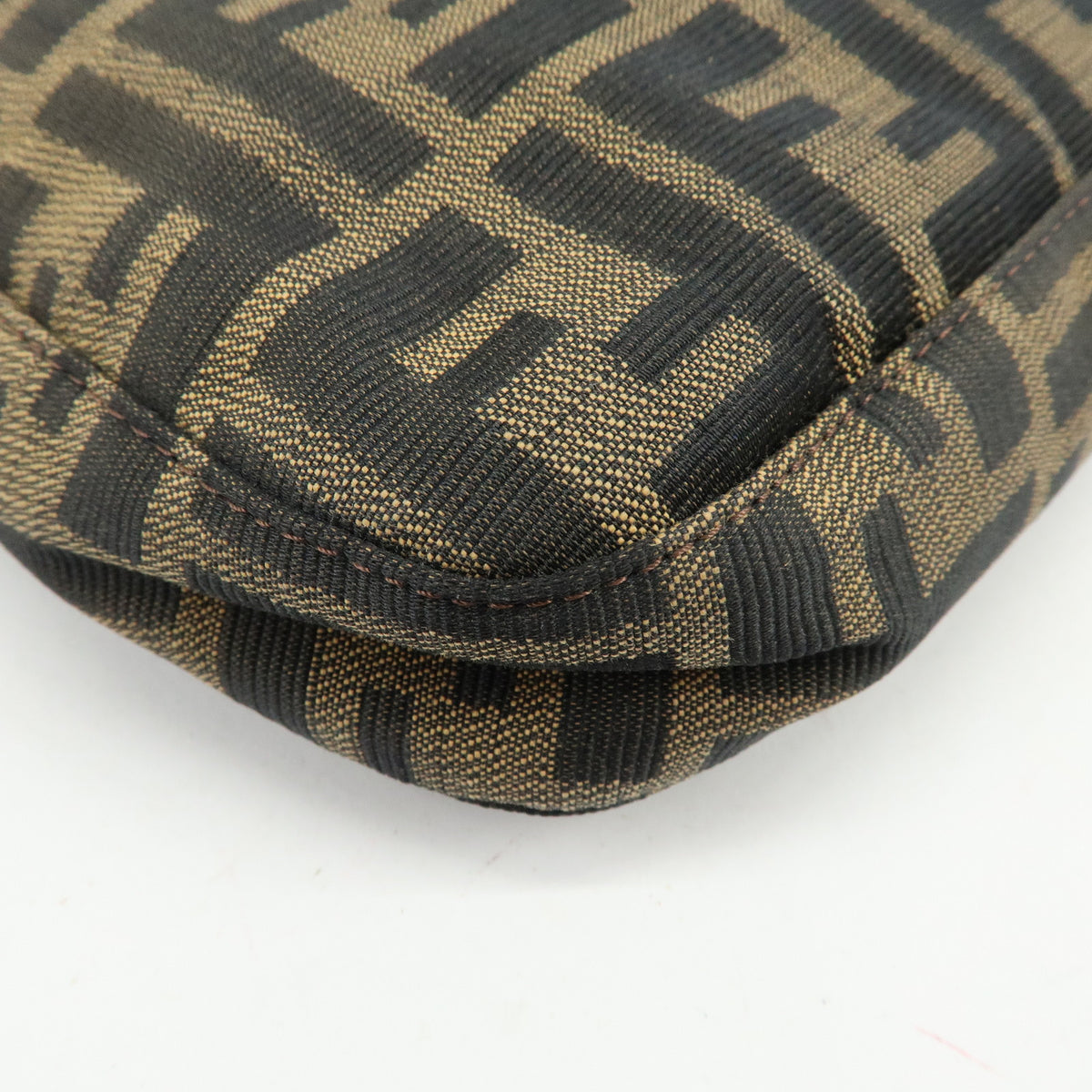 FENDI Zucca Canvas Leather Hand Bag Shoulder Bag Brown 26569