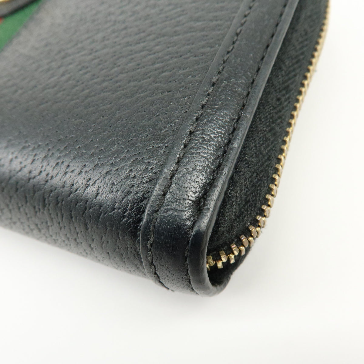 GUCCI Ophidia Sherry Double G Leather Round Zippy Wallet Black 523154