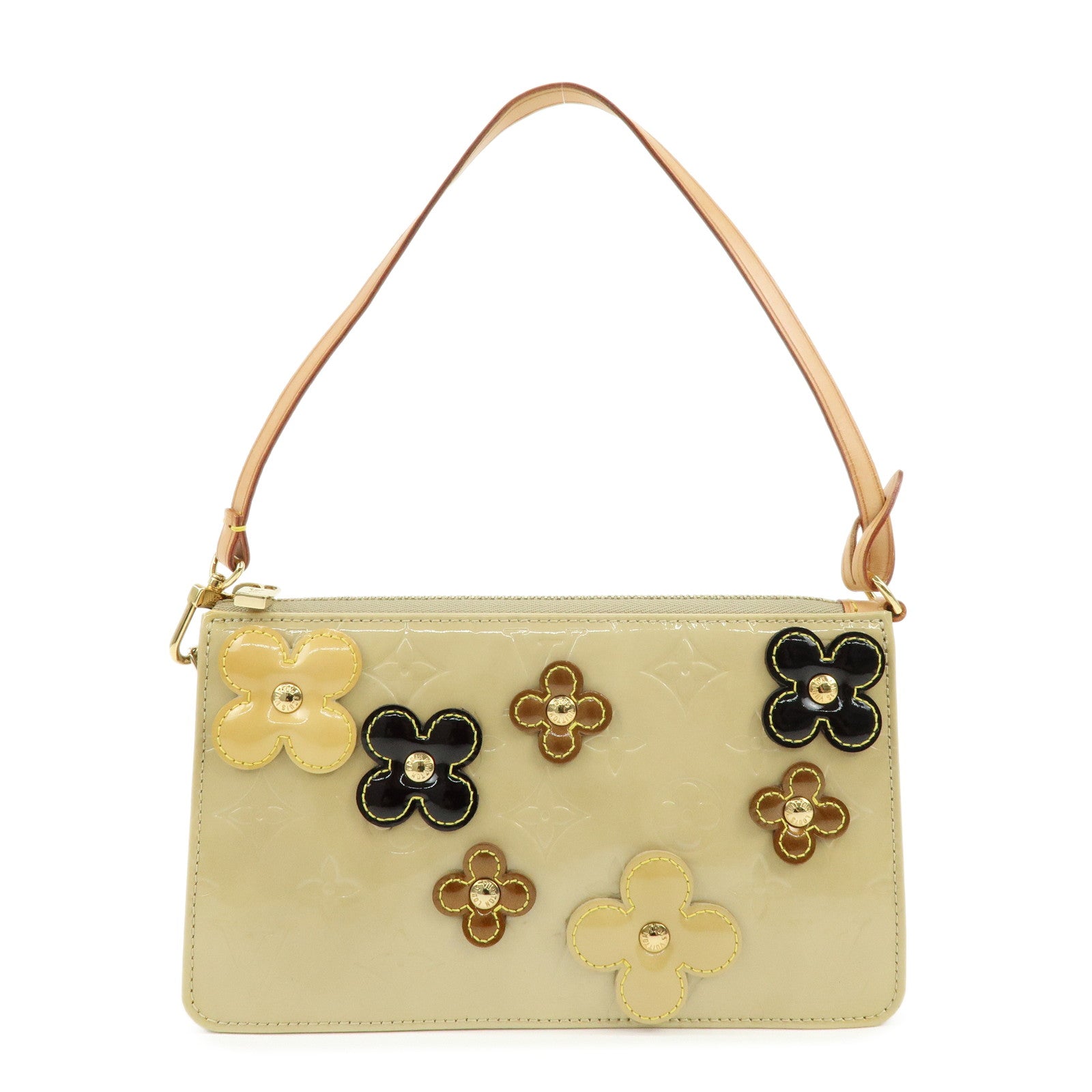Louis Vuitton Monogram Vernis Flower Lexington Hand Bag Beige M92246