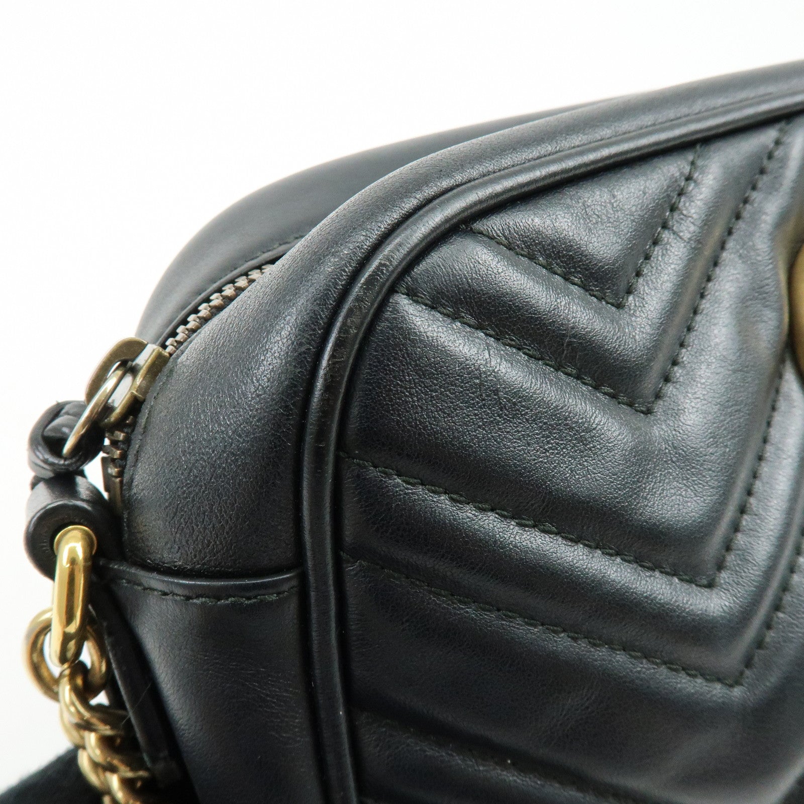 GUCCI GG Marmont Leather Shoulder Bag Crossbody Bag Black 447632
