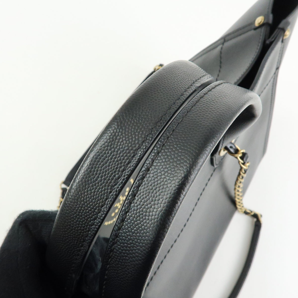 CHANEL Deauville GM Caviarskin 2Way Tote Bag Shoulder Bag Black A66941