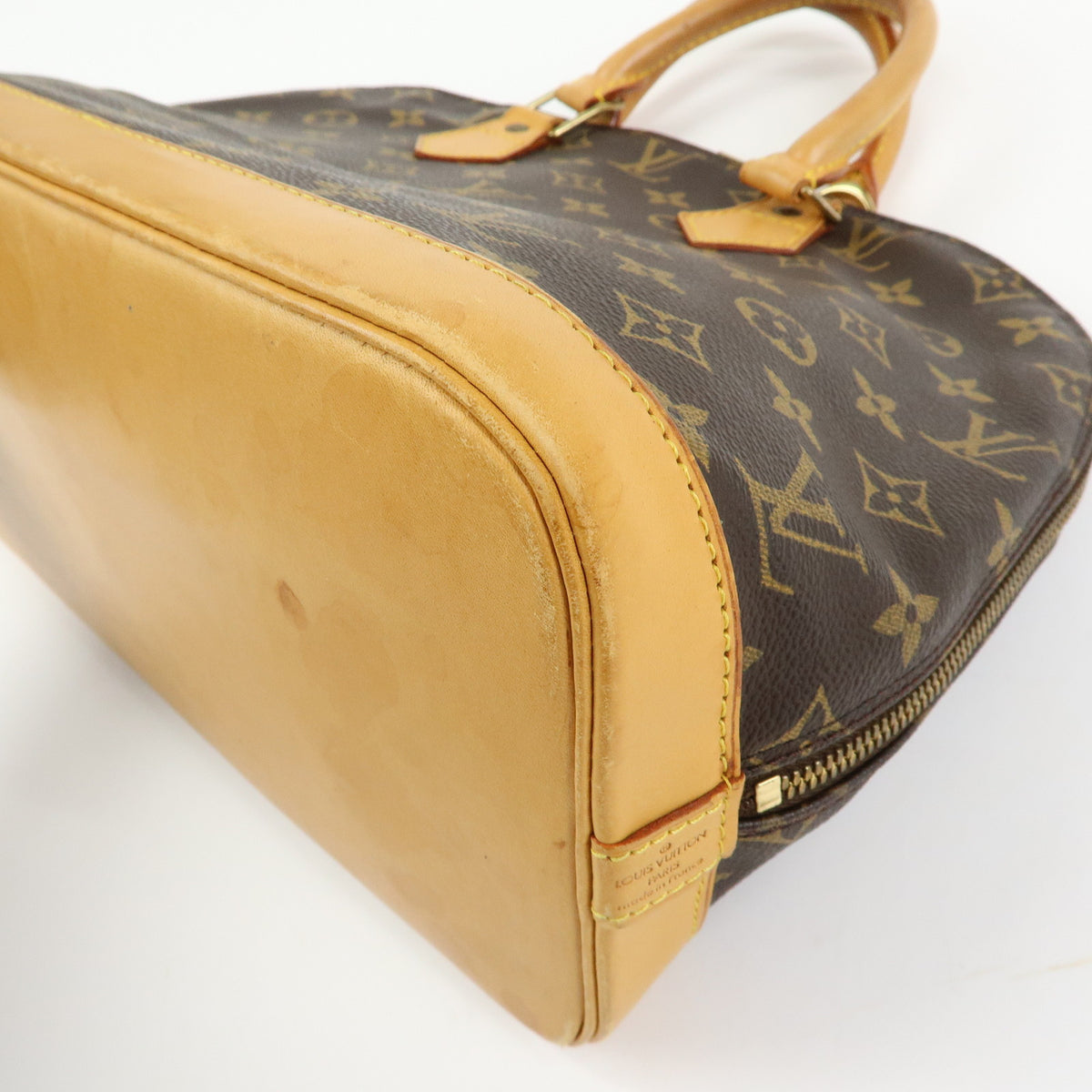 Louis Vuitton Monogram Alma Canvas Leather Hand Bag Brown M51130