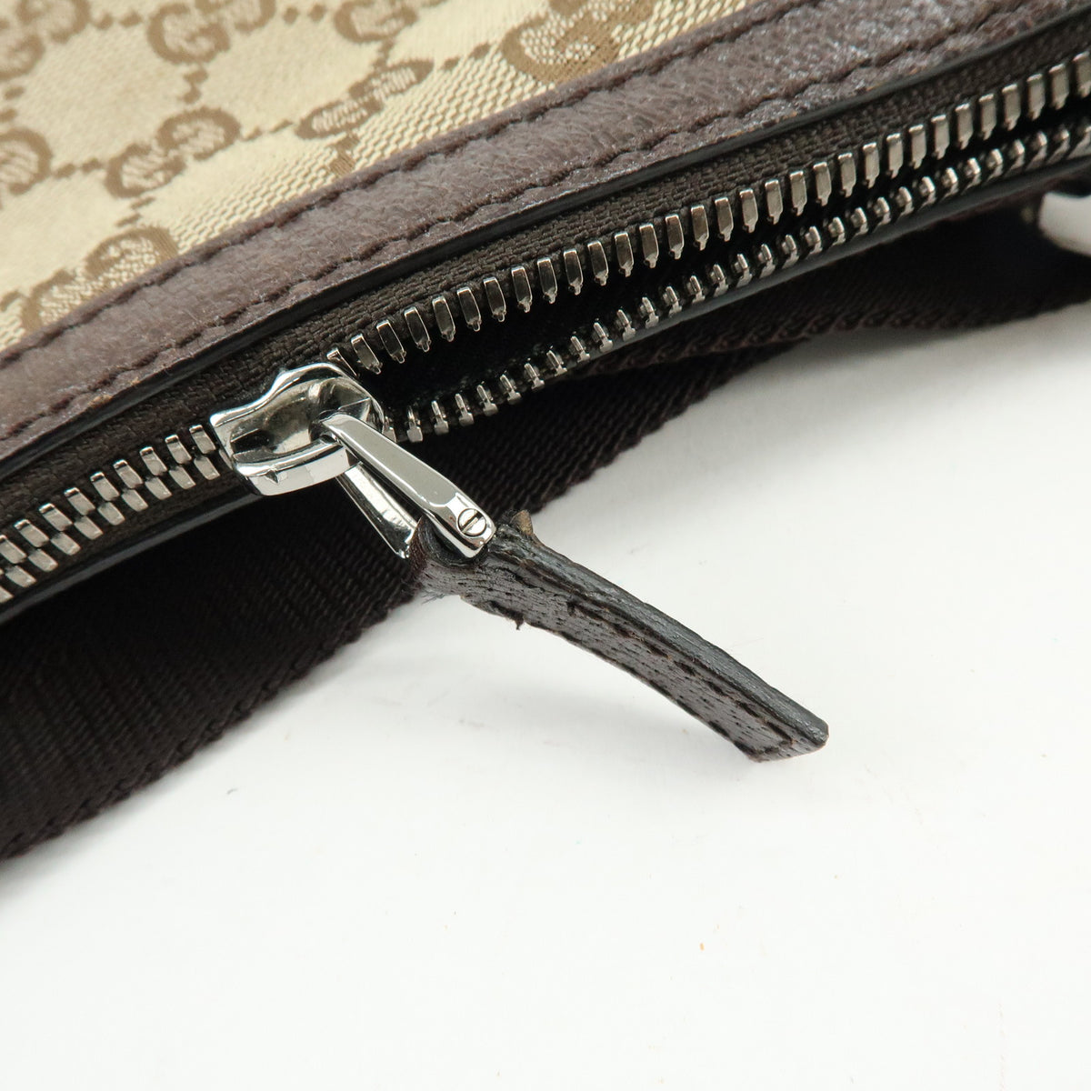 GUCCI GG Canvas Leather Shoulder Bag Hand Bag Brown Beige