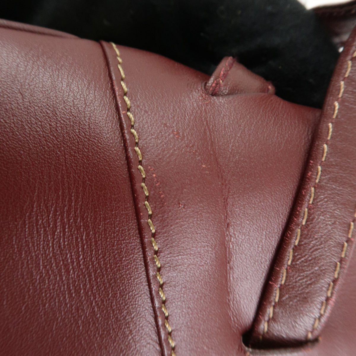Cartier Must de Cartier Leather Drawstring Mini Shoulder Bag Bordeaux