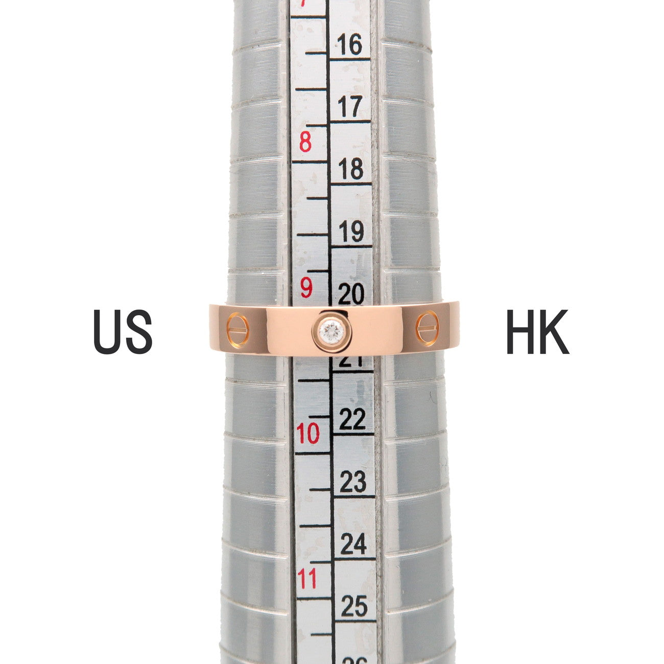 Cartier Mini Love 1P Diamond Ring K18 750PG #60 US9.25 EU60 HK20.5