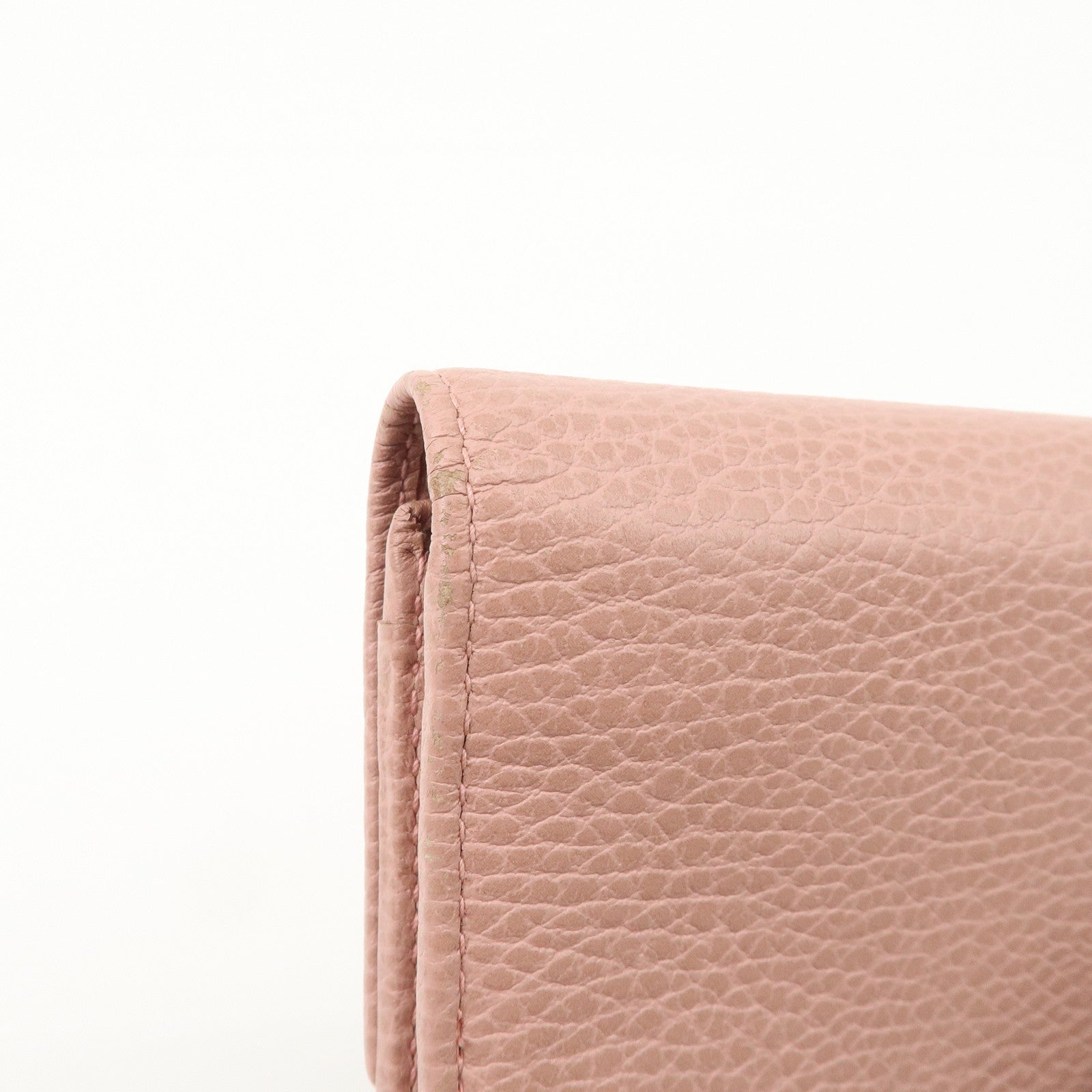 GUCCI Swing Leather Continental Wallet Long Wallet Pink 376186 Used