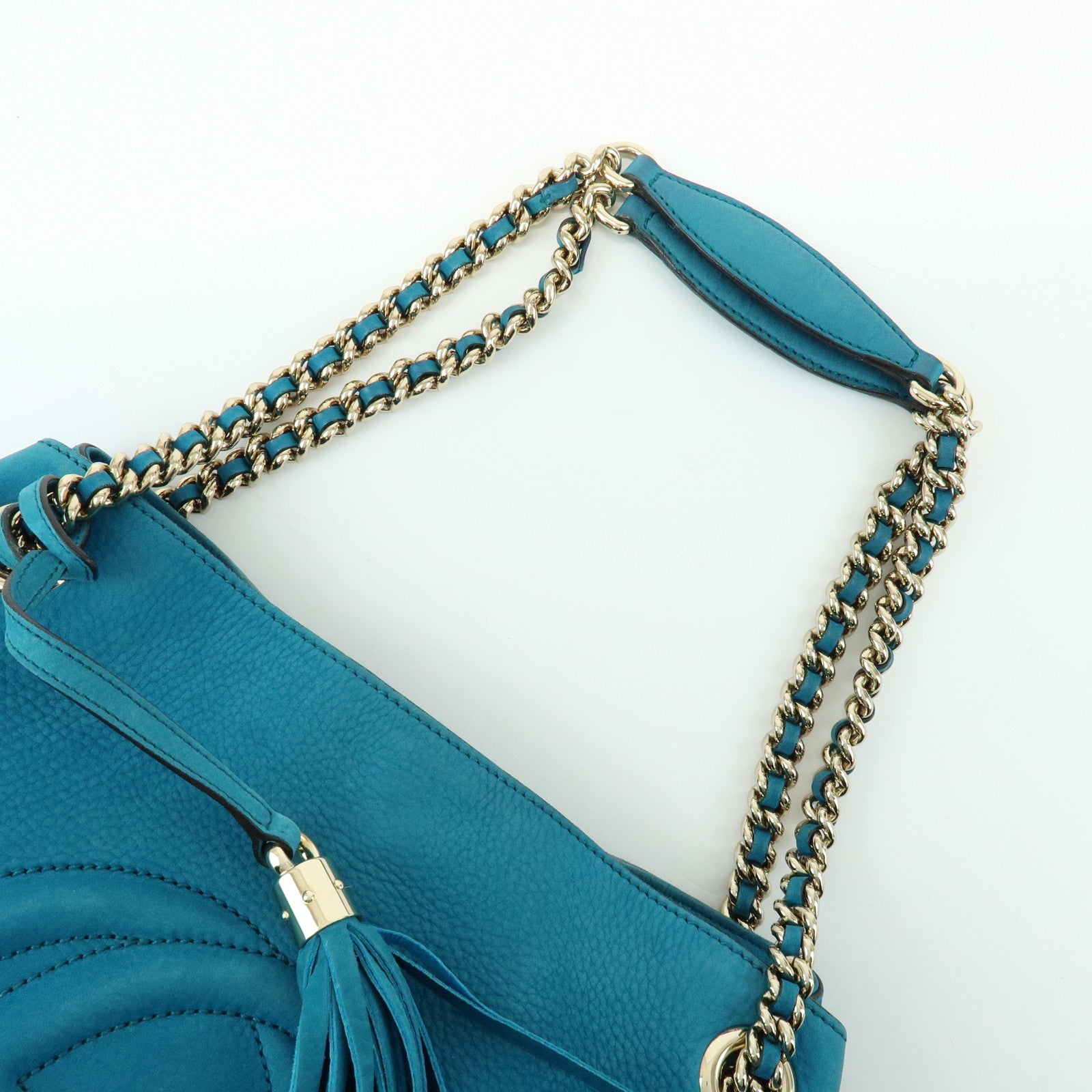 GUCCI SOHO Interlocking G Chain Shoulder Bag Blue 308982