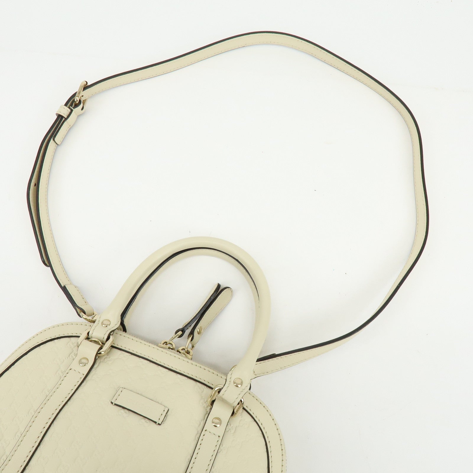GUCCI Micro Guccissima Leather 2WAY Bag Hand Bag Ivory 449654